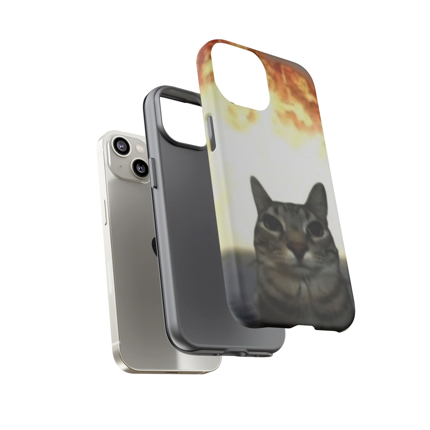 Cat-Themed Phone Case with Explosive Background, Tough Cases for Pet Lovers, Unique Gift for Cat Owners, Funny Animal Accessories, [...]