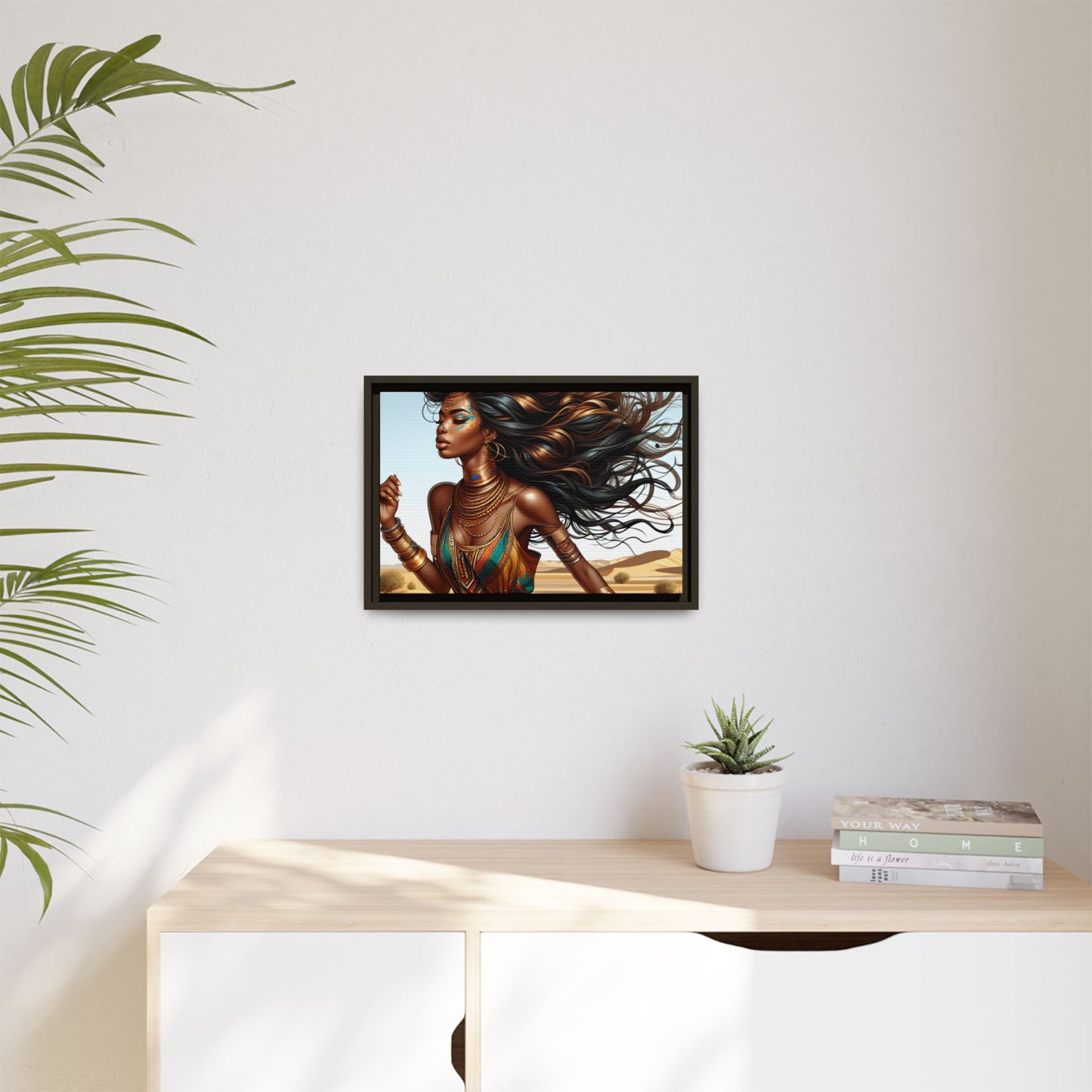Framed Matte Canvas Art Print - Bohemian Elegance for Home Decor, African Woman Portrait, Gift for Art Lovers, Wall Decoration, [...]