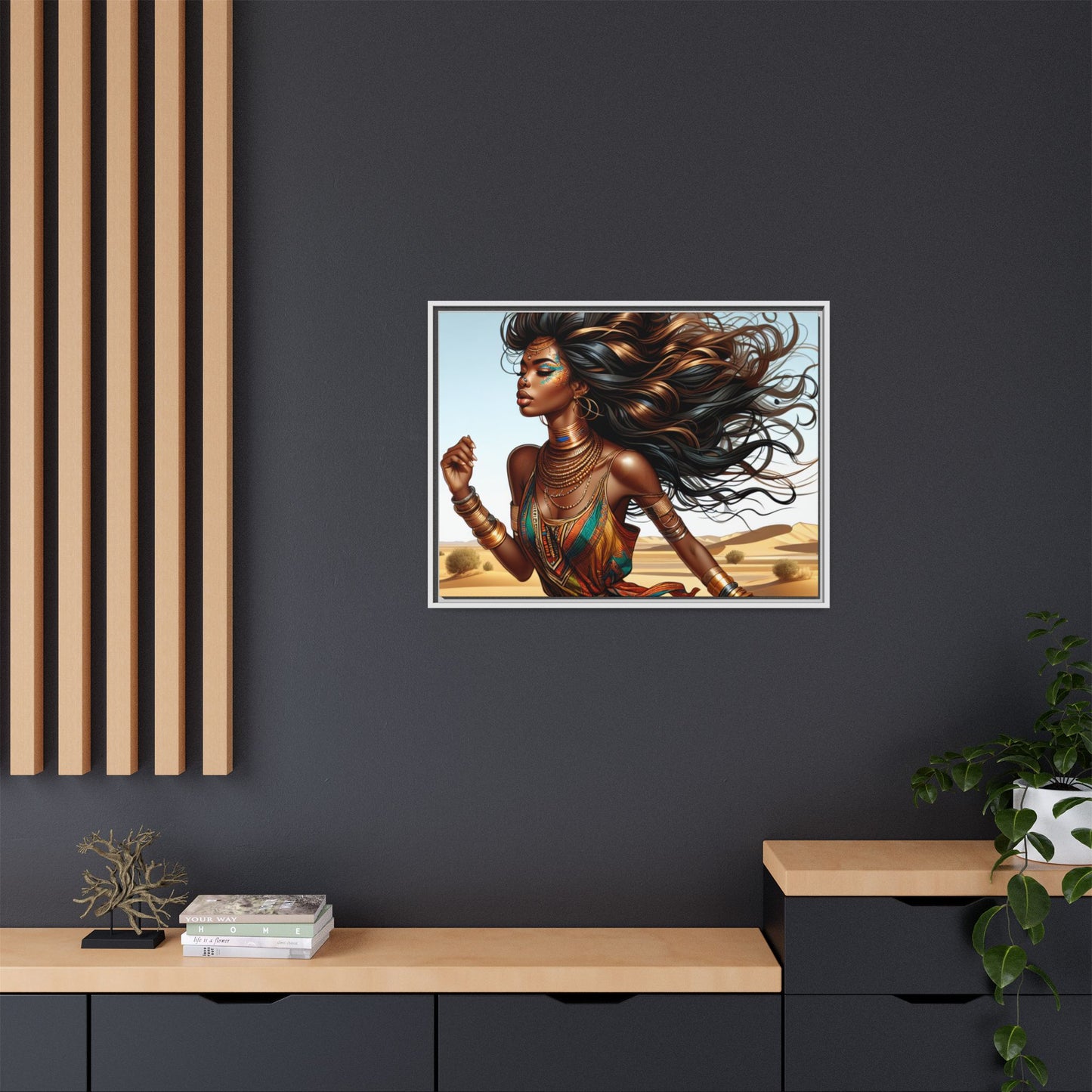 Framed Matte Canvas Art Print - Bohemian Elegance for Home Decor, African Woman Portrait, Gift for Art Lovers, Wall Decoration, [...]