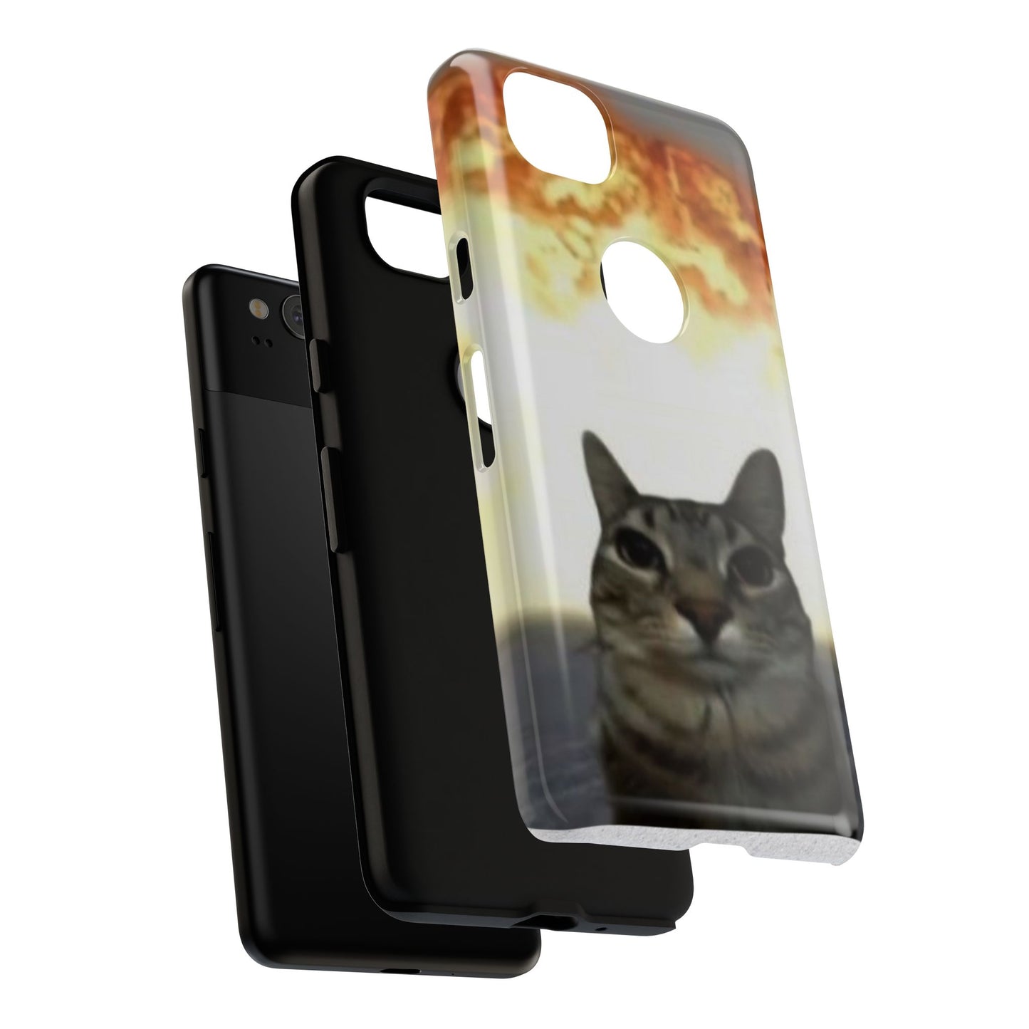Cat-Themed Phone Case with Explosive Background, Tough Cases for Pet Lovers, Unique Gift for Cat Owners, Funny Animal Accessories, [...]
