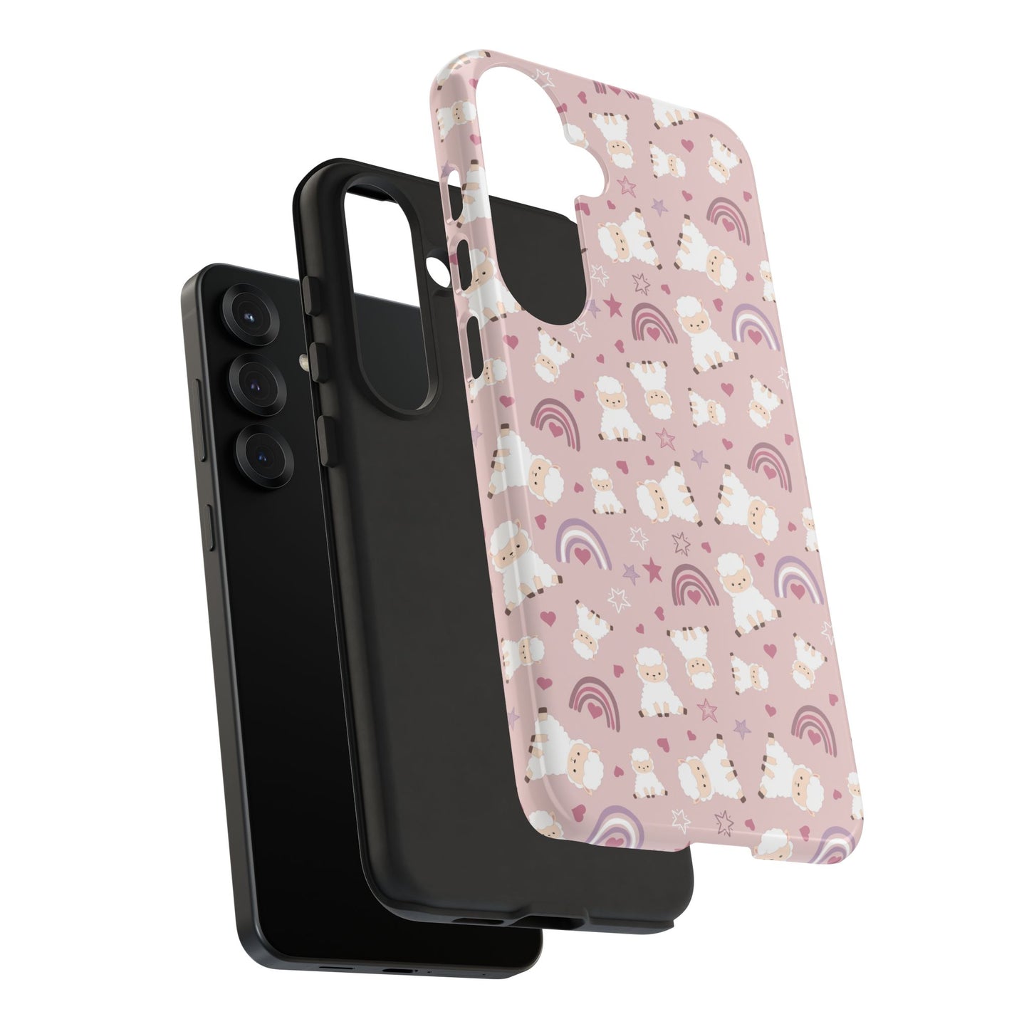 Cute Pastel Phone Case with Teddy Bears and Rainbows, Durable Phone Cover, Trendy Mobile Accessory, Gifts for Her, Birthday Must-Have