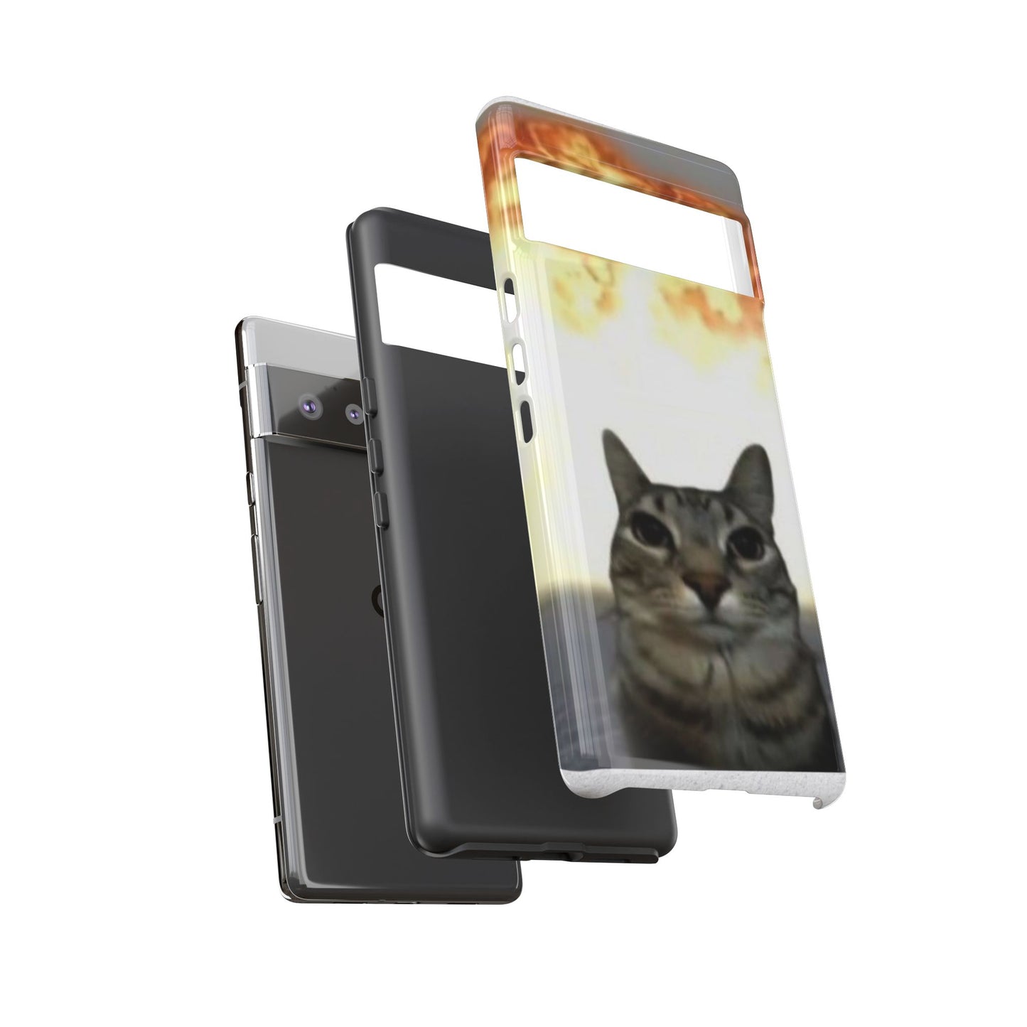 Cat-Themed Phone Case with Explosive Background, Tough Cases for Pet Lovers, Unique Gift for Cat Owners, Funny Animal Accessories, [...]