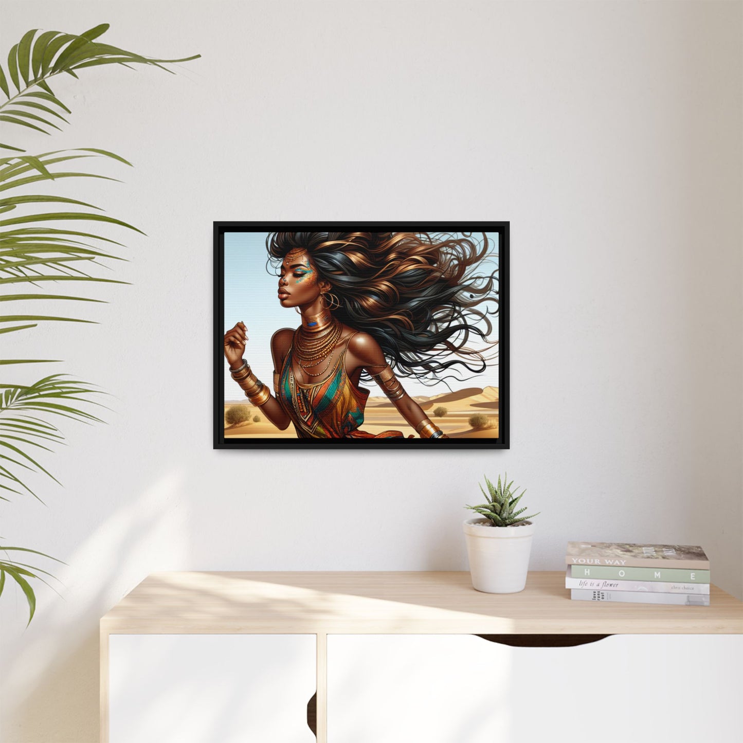 Framed Matte Canvas Art Print - Bohemian Elegance for Home Decor, African Woman Portrait, Gift for Art Lovers, Wall Decoration, [...]