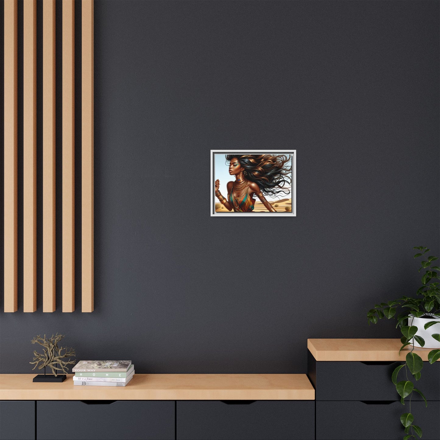 Framed Matte Canvas Art Print - Bohemian Elegance for Home Decor, African Woman Portrait, Gift for Art Lovers, Wall Decoration, [...]