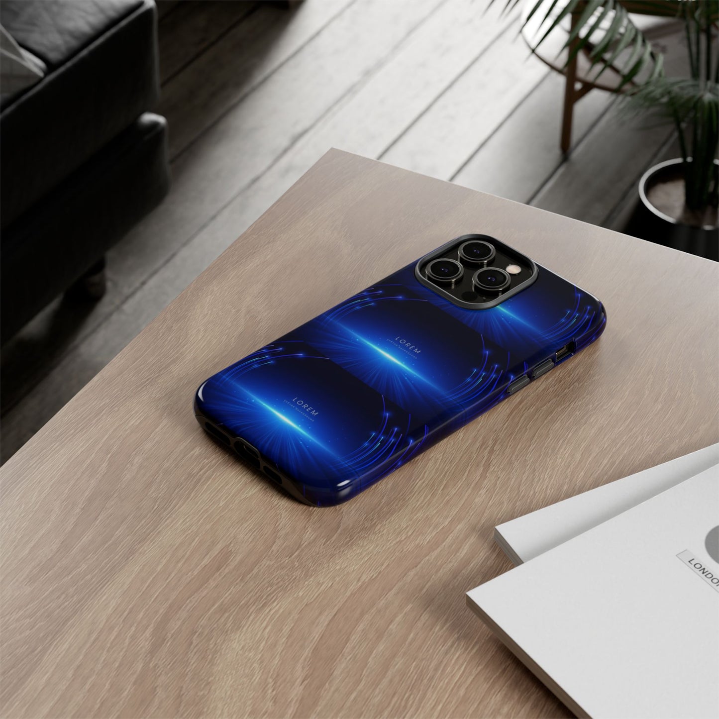 Tough Cases: Blue Lightwave Phone Case, Stylish Mobile Cover, Durable Protective Case, Gift for Tech Lovers, Trendy Gadget Accessory