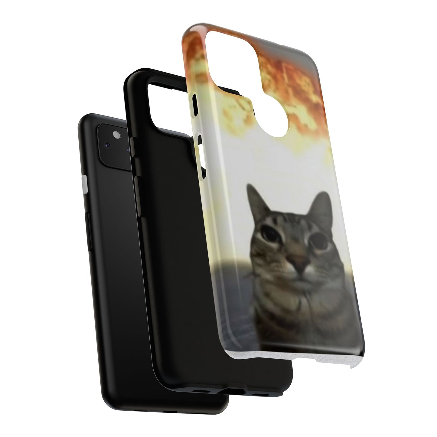 Cat-Themed Phone Case with Explosive Background, Tough Cases for Pet Lovers, Unique Gift for Cat Owners, Funny Animal Accessories, [...]