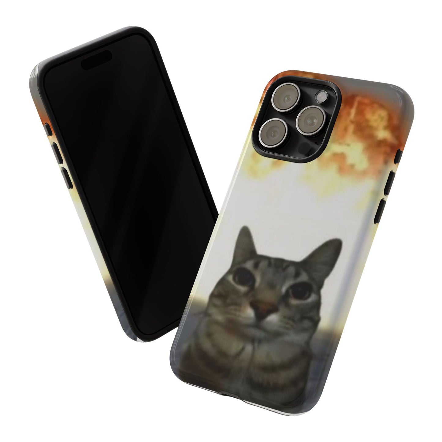 Cat-Themed Phone Case with Explosive Background, Tough Cases for Pet Lovers, Unique Gift for Cat Owners, Funny Animal Accessories, [...]