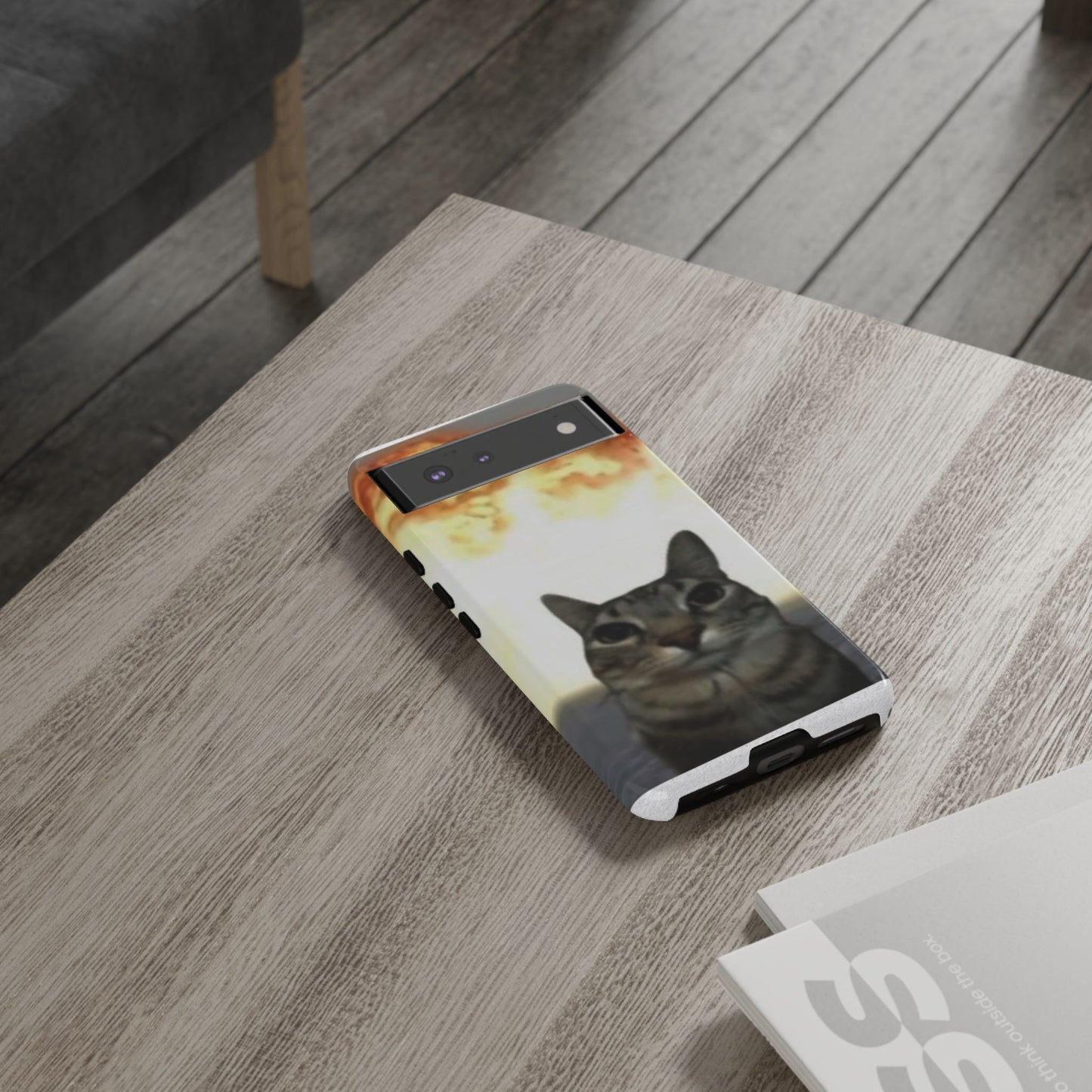 Cat-Themed Phone Case with Explosive Background, Tough Cases for Pet Lovers, Unique Gift for Cat Owners, Funny Animal Accessories, [...]
