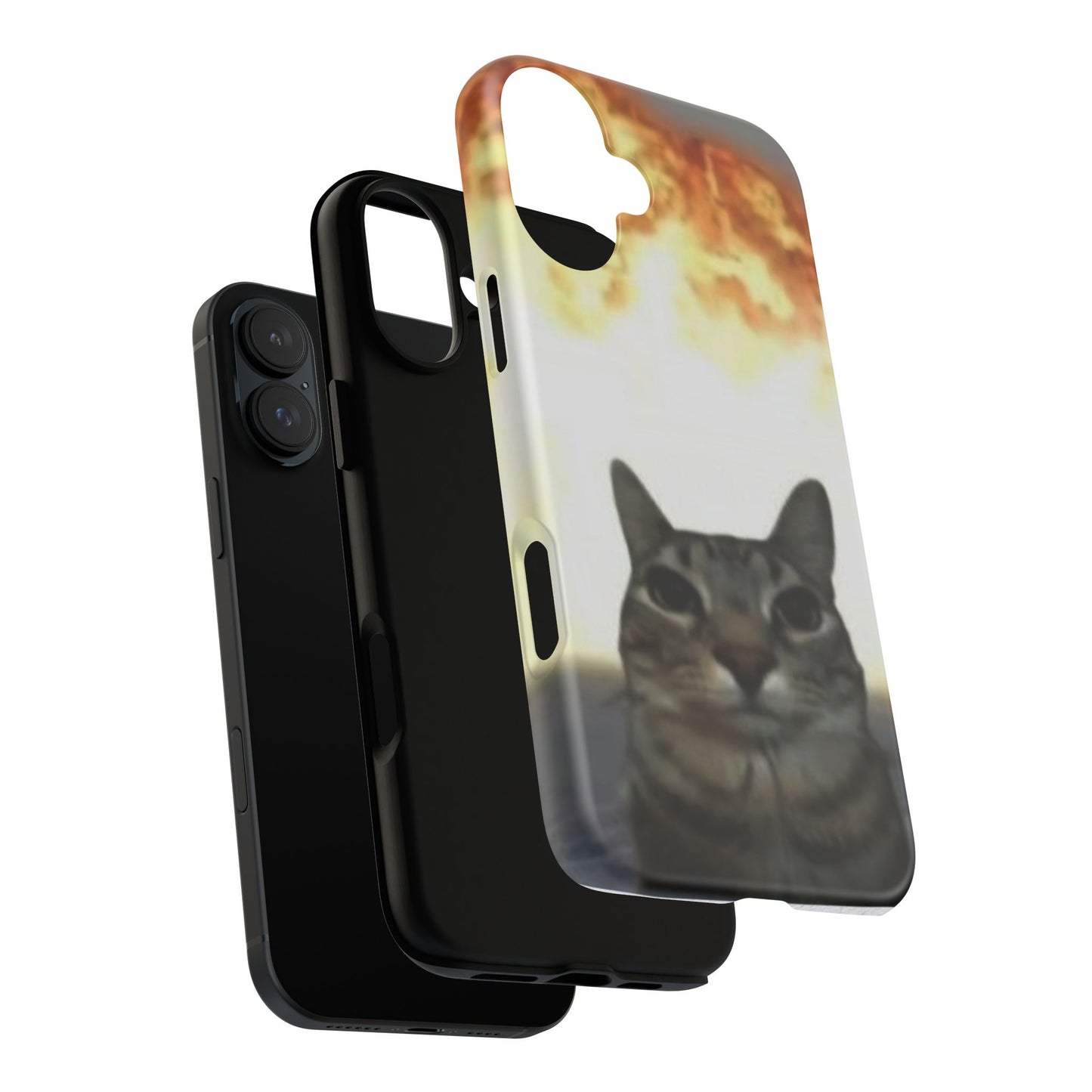 Cat-Themed Phone Case with Explosive Background, Tough Cases for Pet Lovers, Unique Gift for Cat Owners, Funny Animal Accessories, [...]