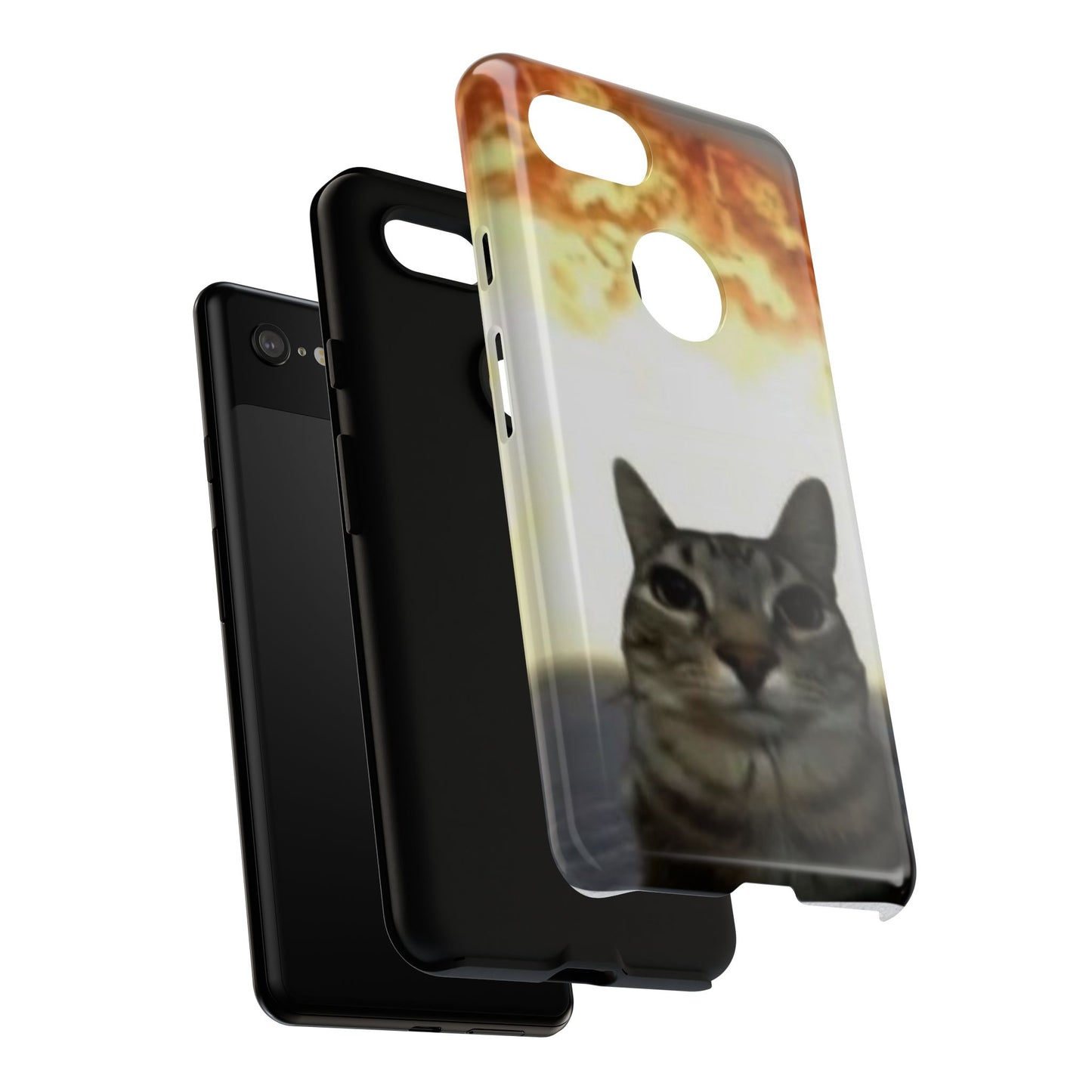 Cat-Themed Phone Case with Explosive Background, Tough Cases for Pet Lovers, Unique Gift for Cat Owners, Funny Animal Accessories, [...]