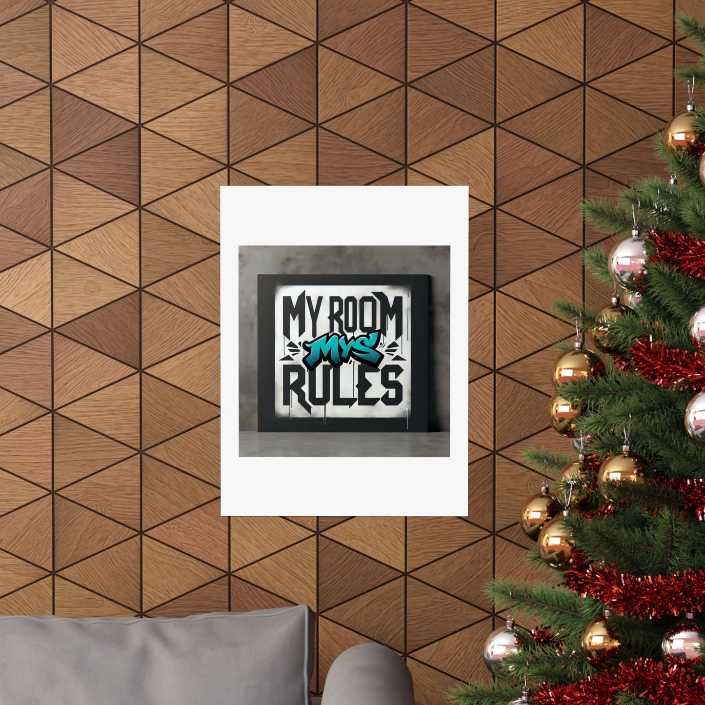 Stylish Matte Vertical Poster - My Room My Rules Design, Room Decor, Wall Art, Teen Bedroom, Gift for Kids, Street Art