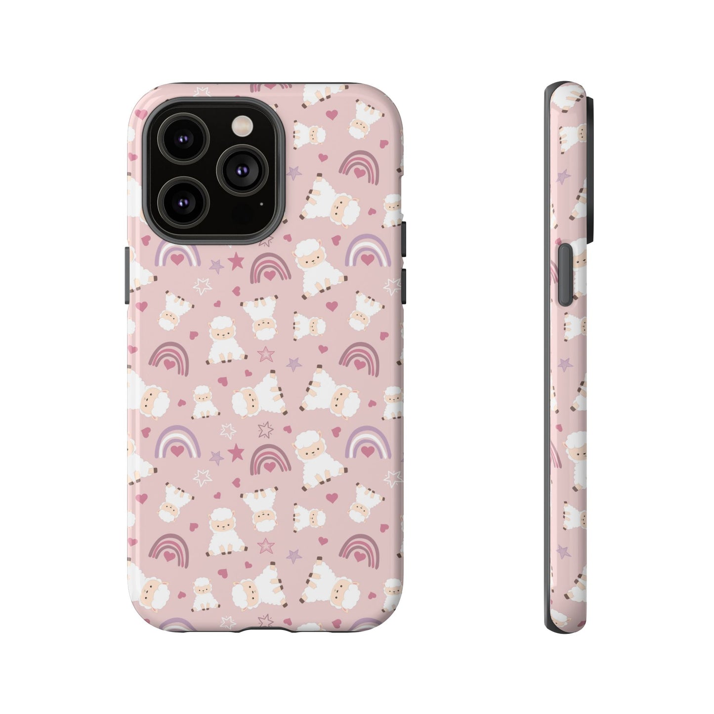 Cute Pastel Phone Case with Teddy Bears and Rainbows, Durable Phone Cover, Trendy Mobile Accessory, Gifts for Her, Birthday Must-Have