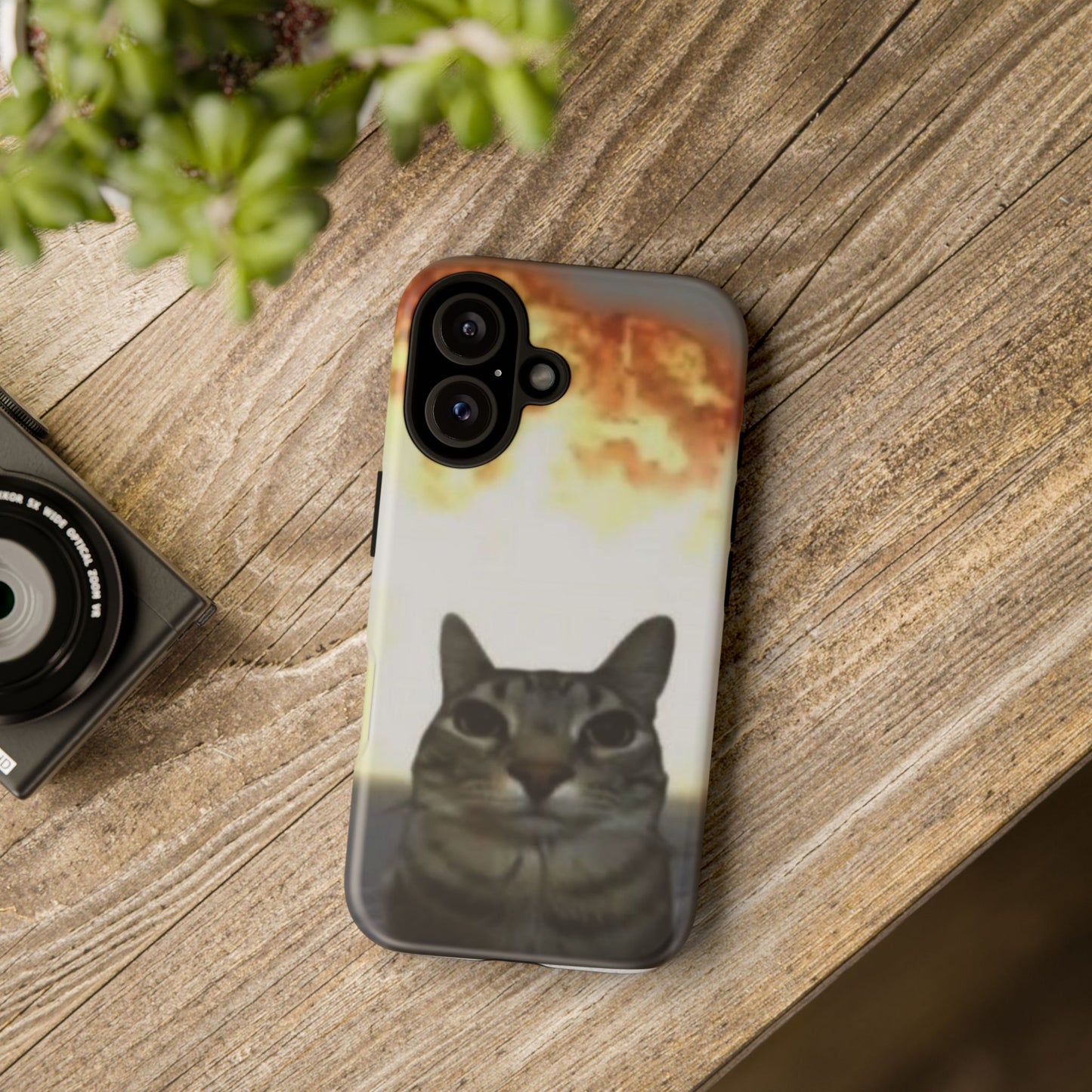 Cat-Themed Phone Case with Explosive Background, Tough Cases for Pet Lovers, Unique Gift for Cat Owners, Funny Animal Accessories, [...]