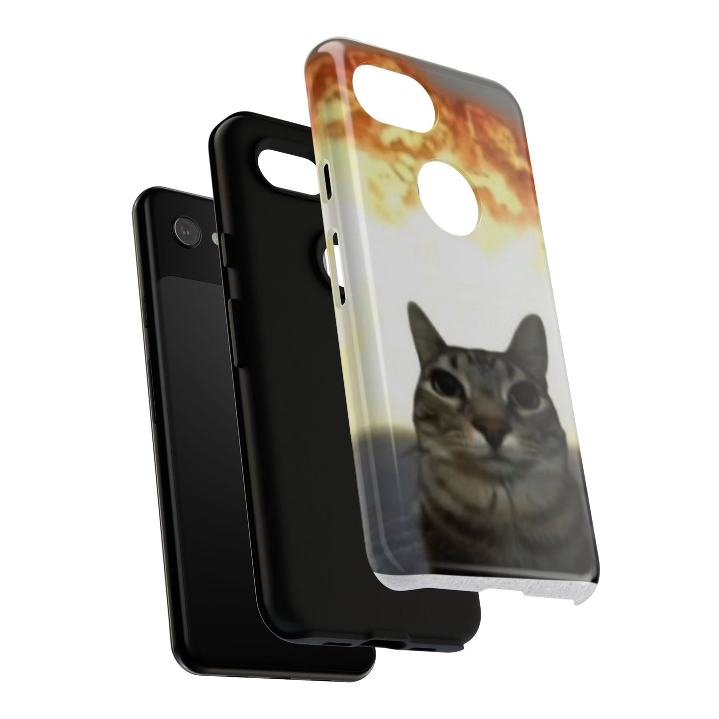 Cat-Themed Phone Case with Explosive Background, Tough Cases for Pet Lovers, Unique Gift for Cat Owners, Funny Animal Accessories, [...]
