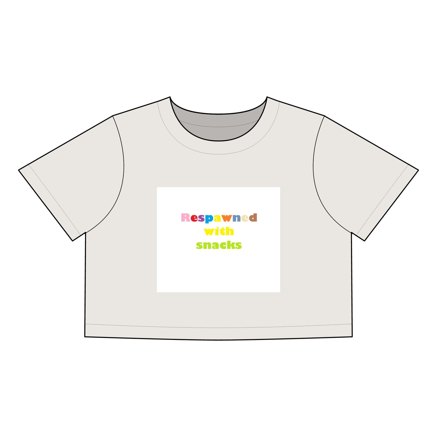 Gaming Humor Crop Tee, Fun Casual Tee, Gamer's Gift, Foodie Apparel, Snack Lover Shirt, Playful Fashion