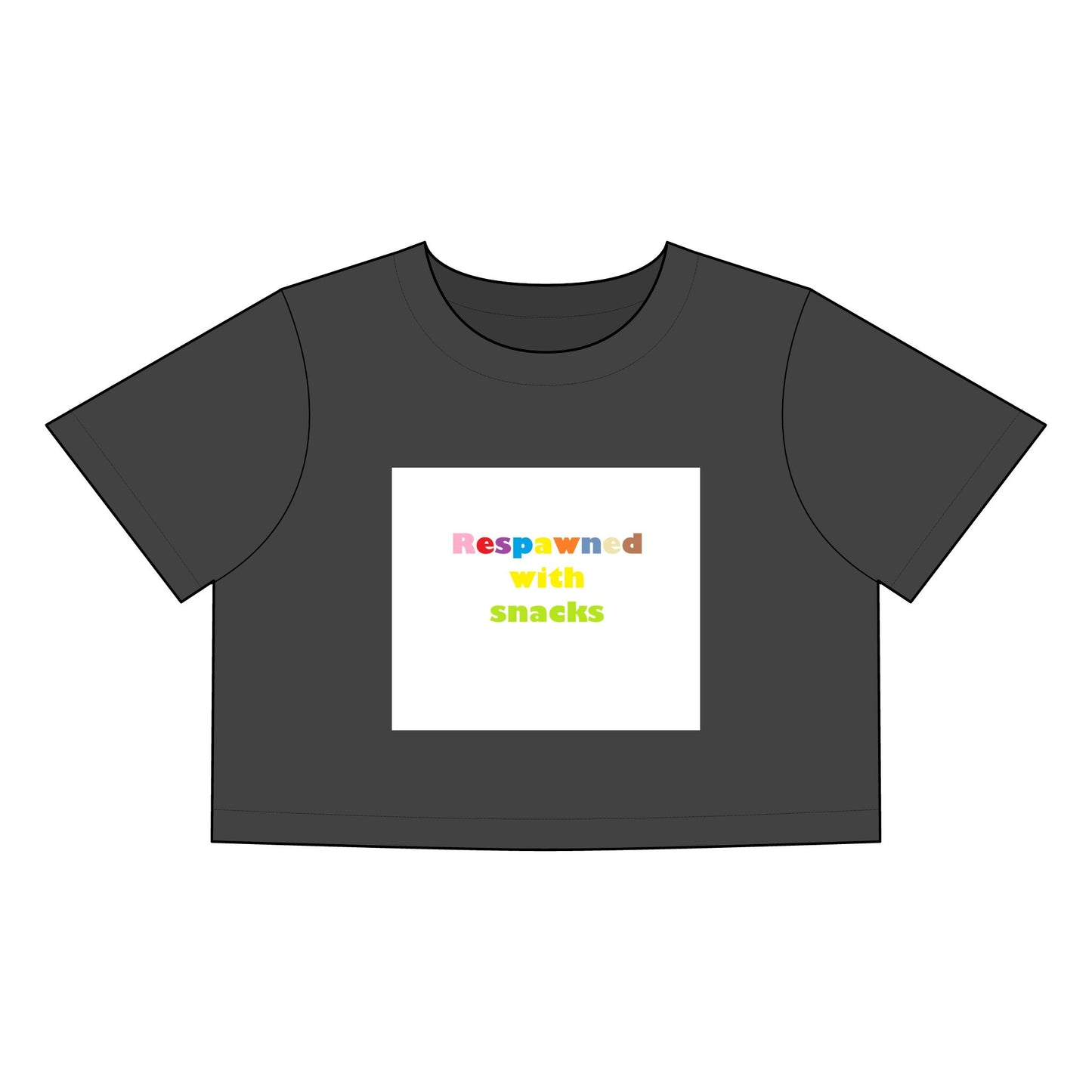 Gaming Humor Crop Tee, Fun Casual Tee, Gamer's Gift, Foodie Apparel, Snack Lover Shirt, Playful Fashion