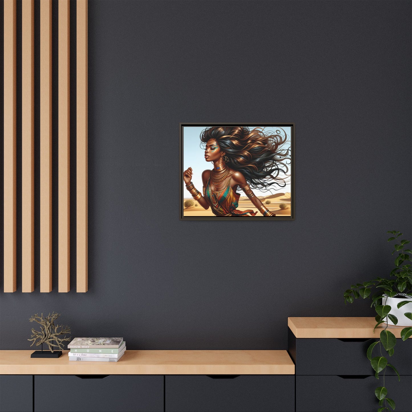 Framed Matte Canvas Art Print - Bohemian Elegance for Home Decor, African Woman Portrait, Gift for Art Lovers, Wall Decoration, [...]