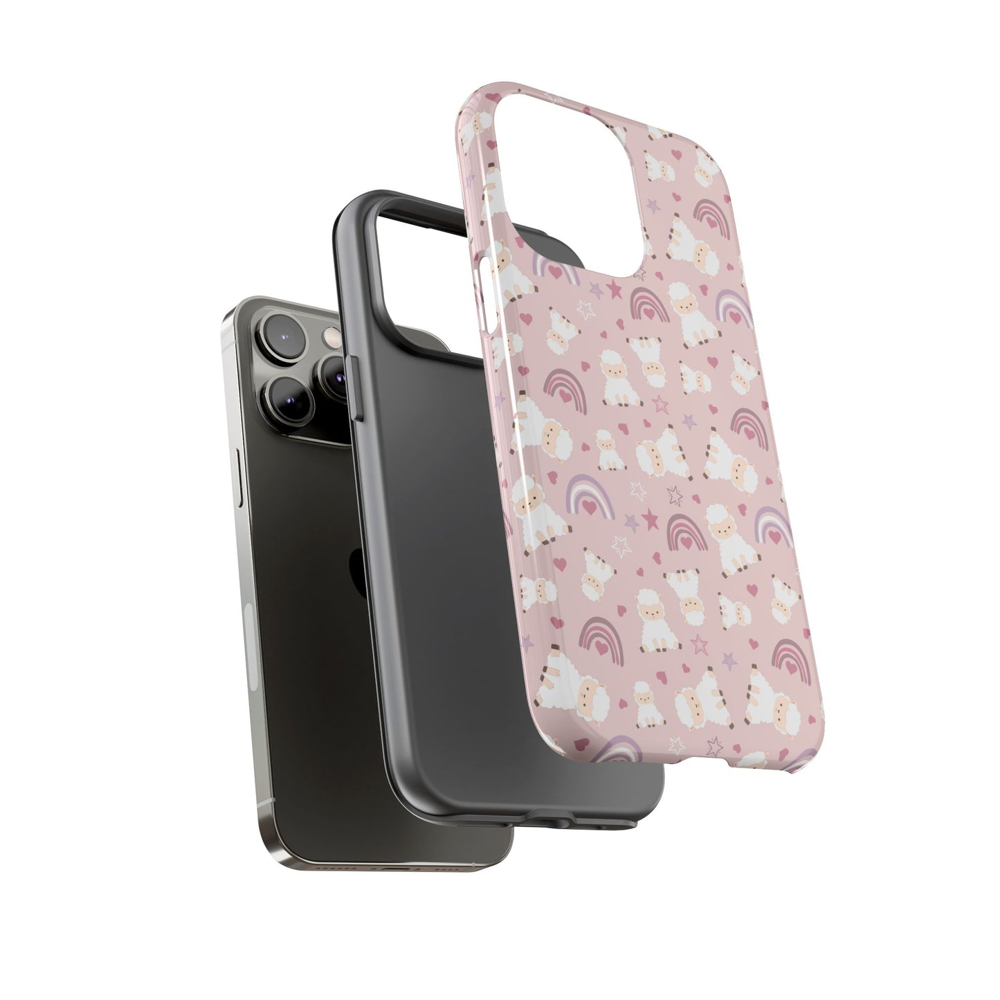 Cute Pastel Phone Case with Teddy Bears and Rainbows, Durable Phone Cover, Trendy Mobile Accessory, Gifts for Her, Birthday Must-Have