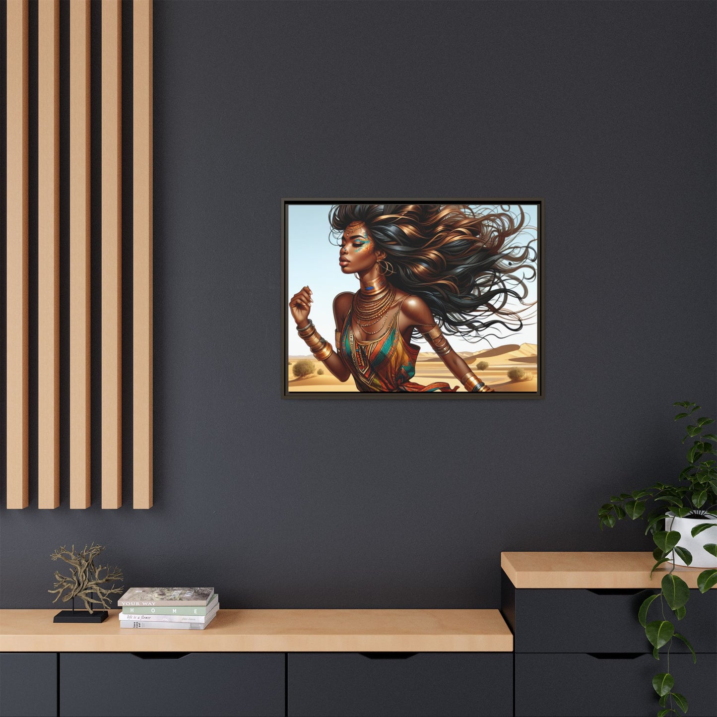 Framed Matte Canvas Art Print - Bohemian Elegance for Home Decor, African Woman Portrait, Gift for Art Lovers, Wall Decoration, [...]