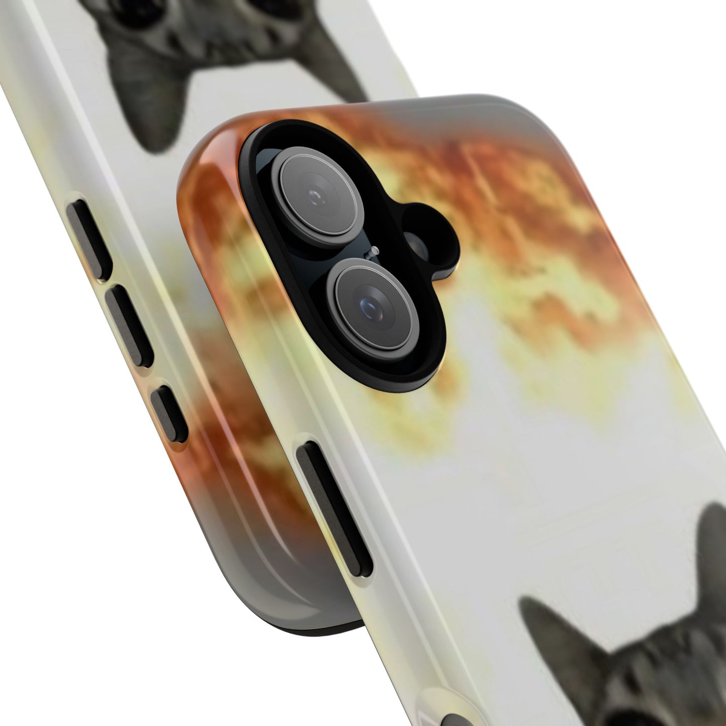 Cat-Themed Phone Case with Explosive Background, Tough Cases for Pet Lovers, Unique Gift for Cat Owners, Funny Animal Accessories, [...]