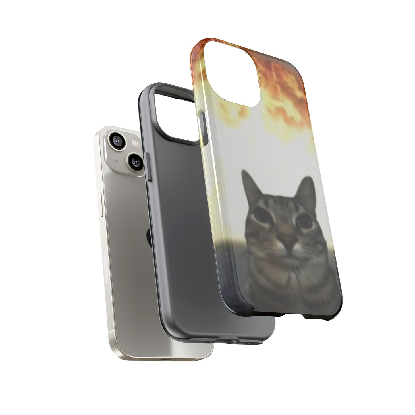 Cat-Themed Phone Case with Explosive Background, Tough Cases for Pet Lovers, Unique Gift for Cat Owners, Funny Animal Accessories, [...]
