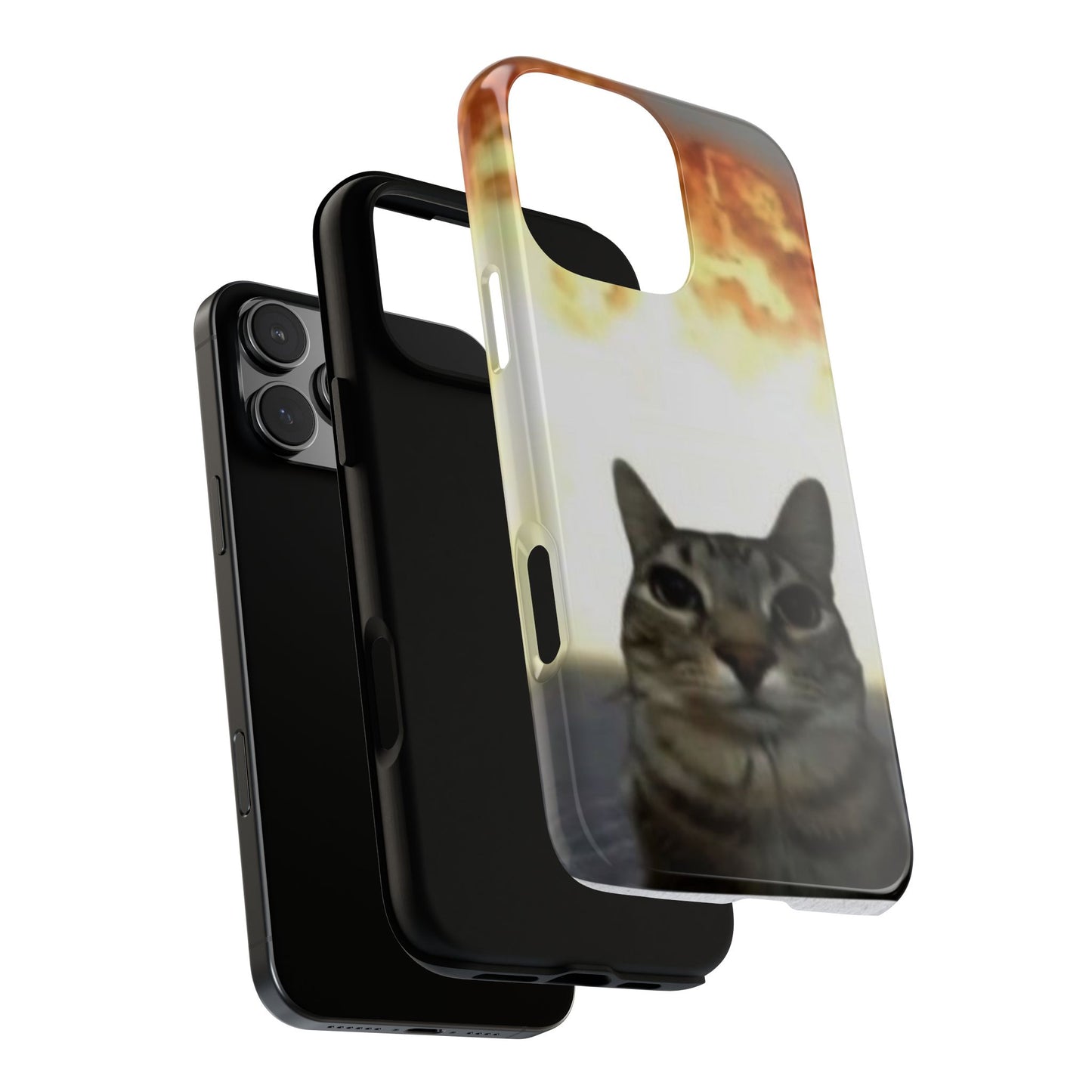 Cat-Themed Phone Case with Explosive Background, Tough Cases for Pet Lovers, Unique Gift for Cat Owners, Funny Animal Accessories, [...]