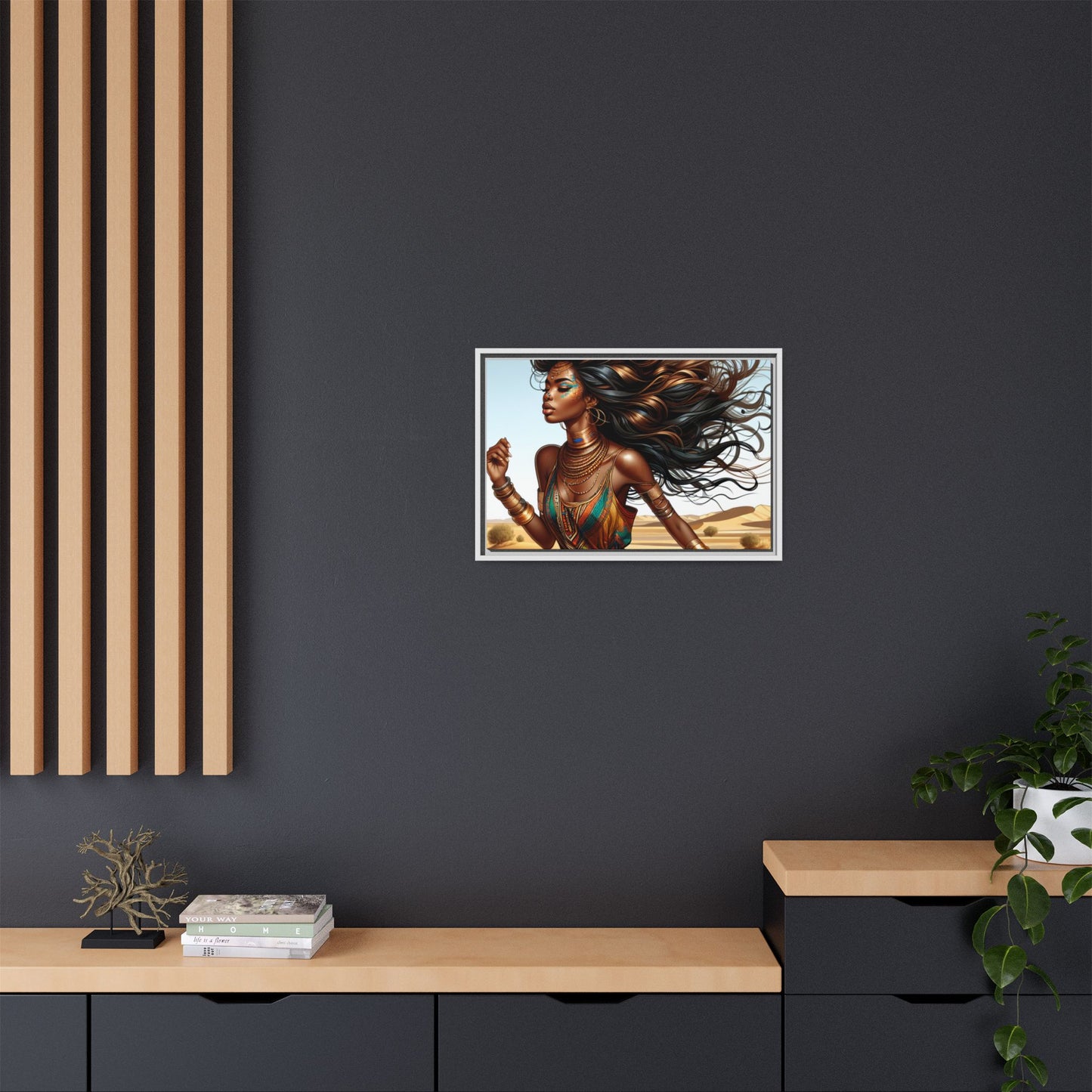 Framed Matte Canvas Art Print - Bohemian Elegance for Home Decor, African Woman Portrait, Gift for Art Lovers, Wall Decoration, [...]