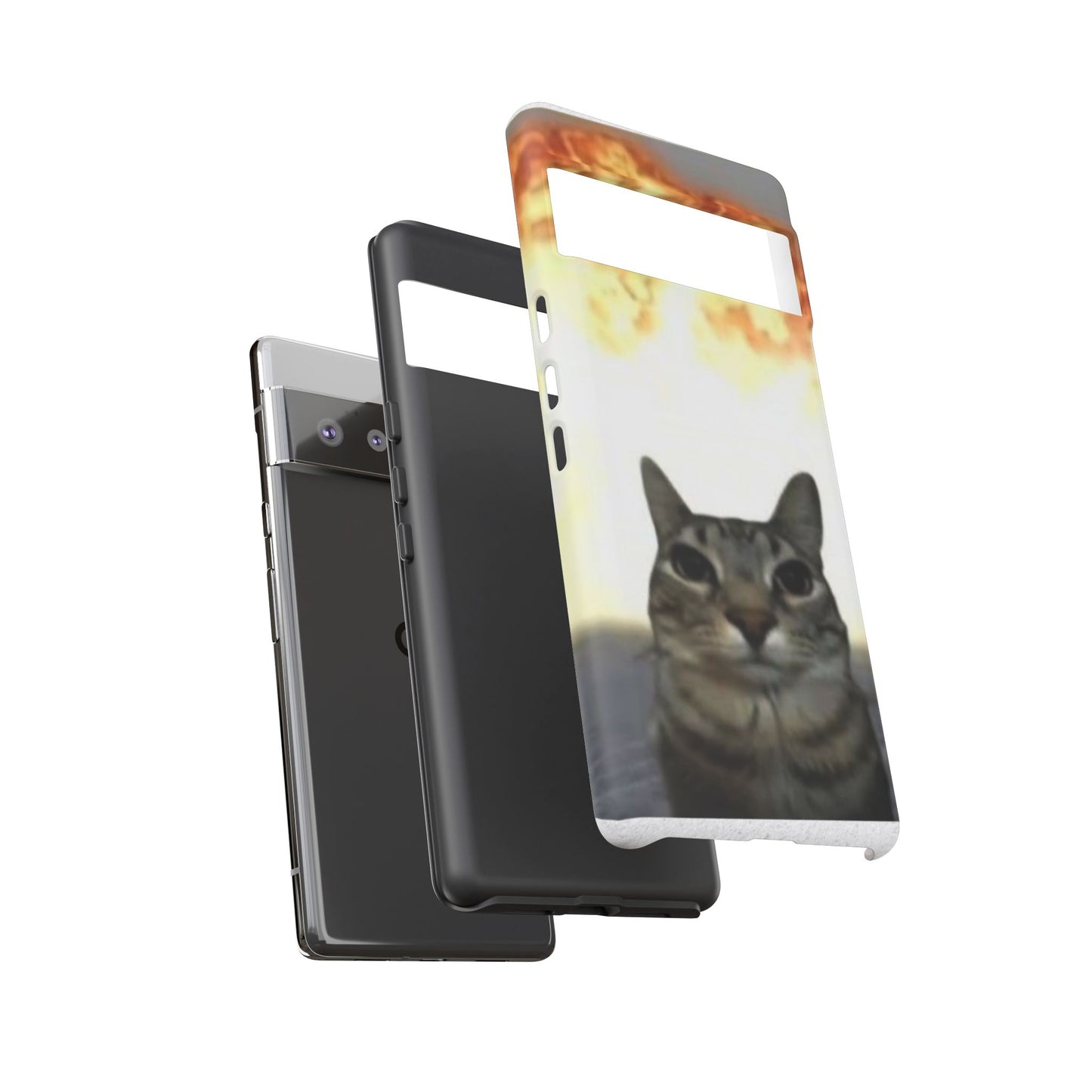 Cat-Themed Phone Case with Explosive Background, Tough Cases for Pet Lovers, Unique Gift for Cat Owners, Funny Animal Accessories, [...]