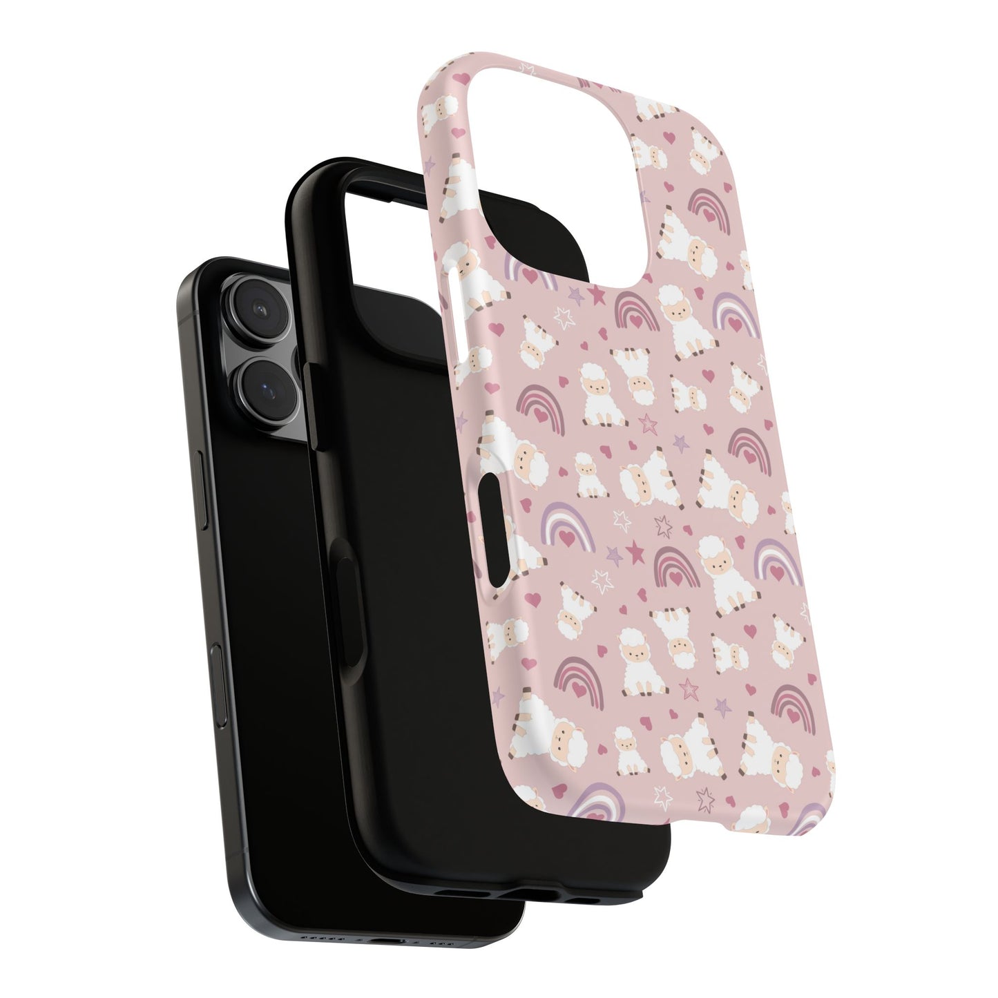 Cute Pastel Phone Case with Teddy Bears and Rainbows, Durable Phone Cover, Trendy Mobile Accessory, Gifts for Her, Birthday Must-Have