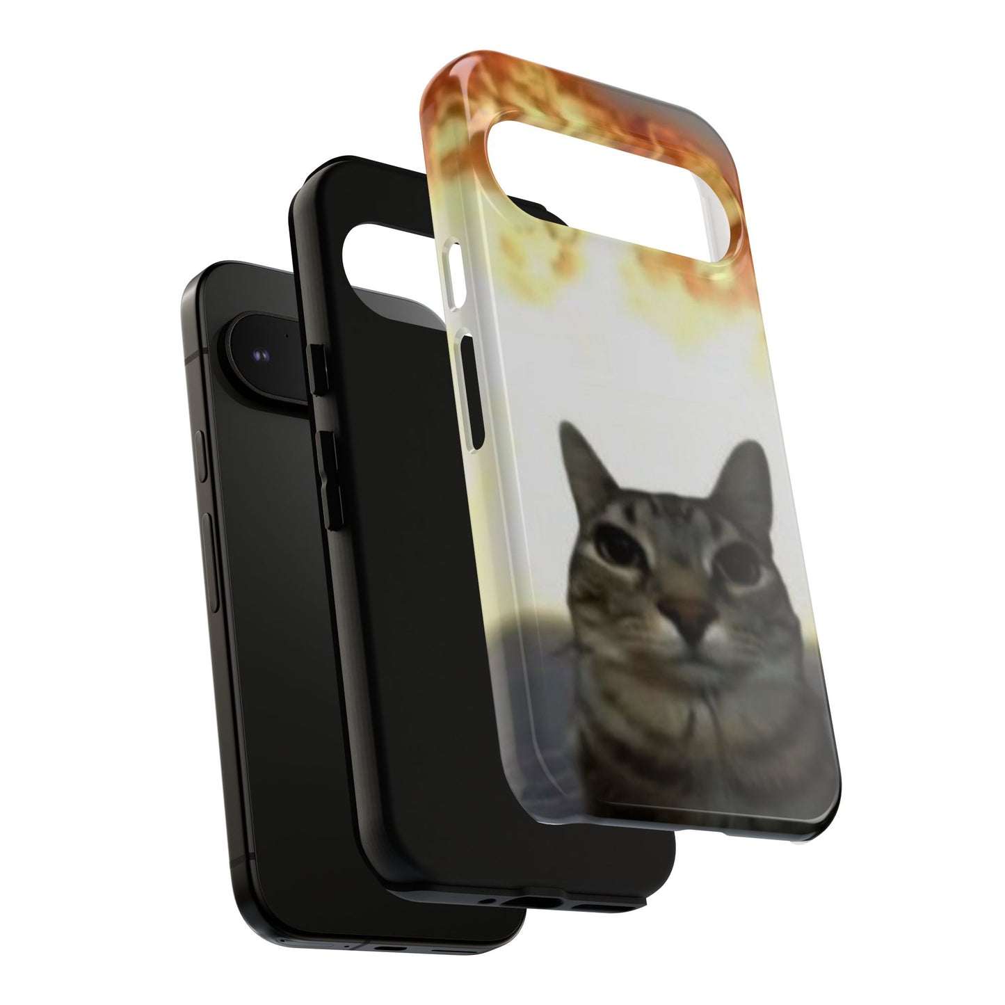 Cat-Themed Phone Case with Explosive Background, Tough Cases for Pet Lovers, Unique Gift for Cat Owners, Funny Animal Accessories, [...]