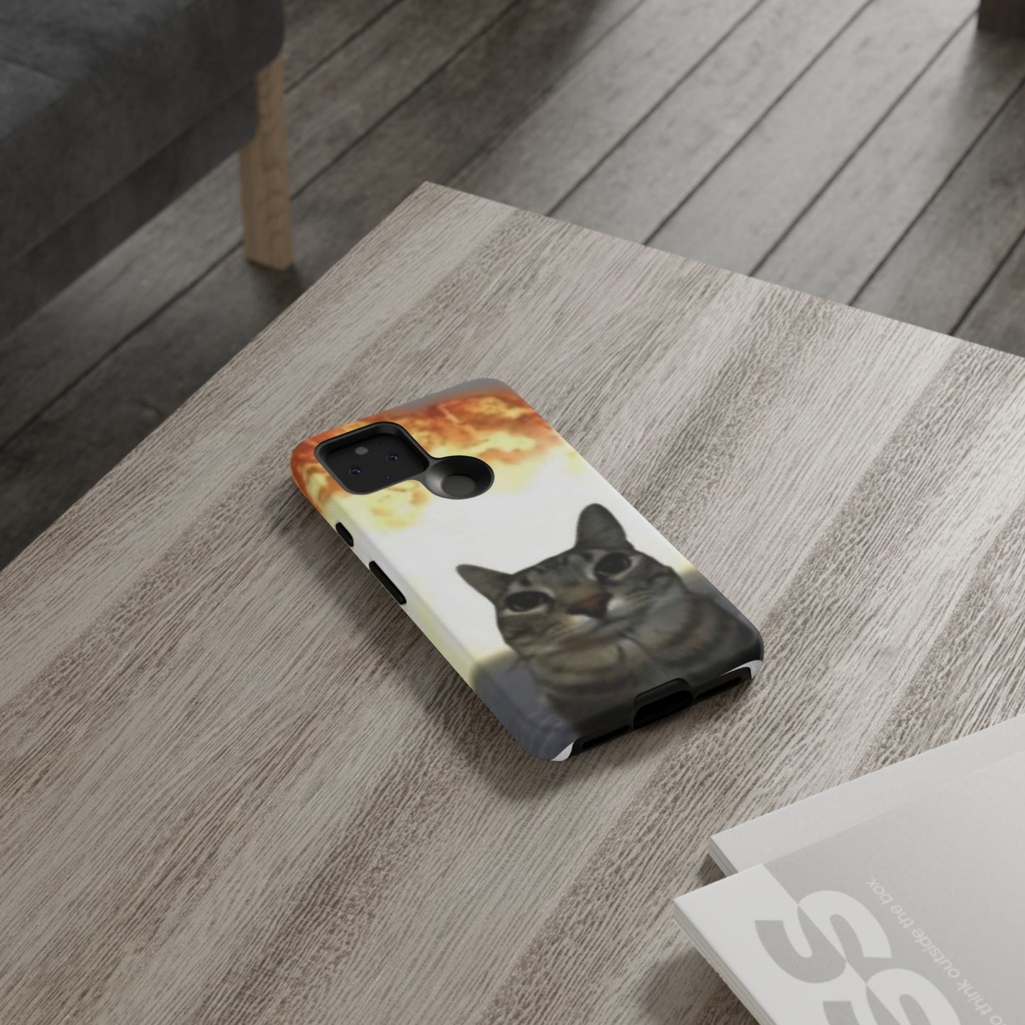 Cat-Themed Phone Case with Explosive Background, Tough Cases for Pet Lovers, Unique Gift for Cat Owners, Funny Animal Accessories, [...]