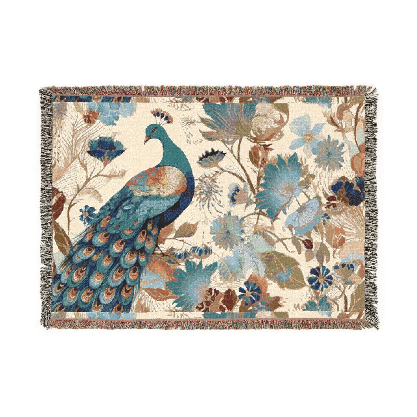 Peacock Woven Blanket | Cozy Home Décor, Perfect for Living Room, Gift for Nature Lovers, Elegant Throw for Any Occasion