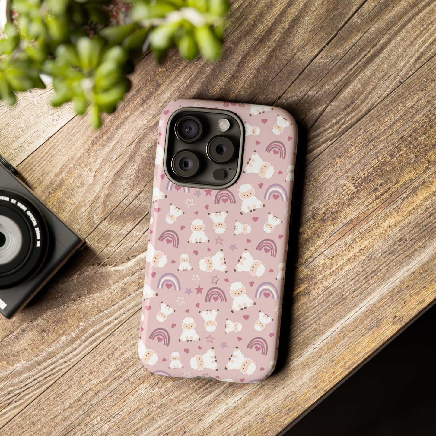 Cute Pastel Phone Case with Teddy Bears and Rainbows, Durable Phone Cover, Trendy Mobile Accessory, Gifts for Her, Birthday Must-Have