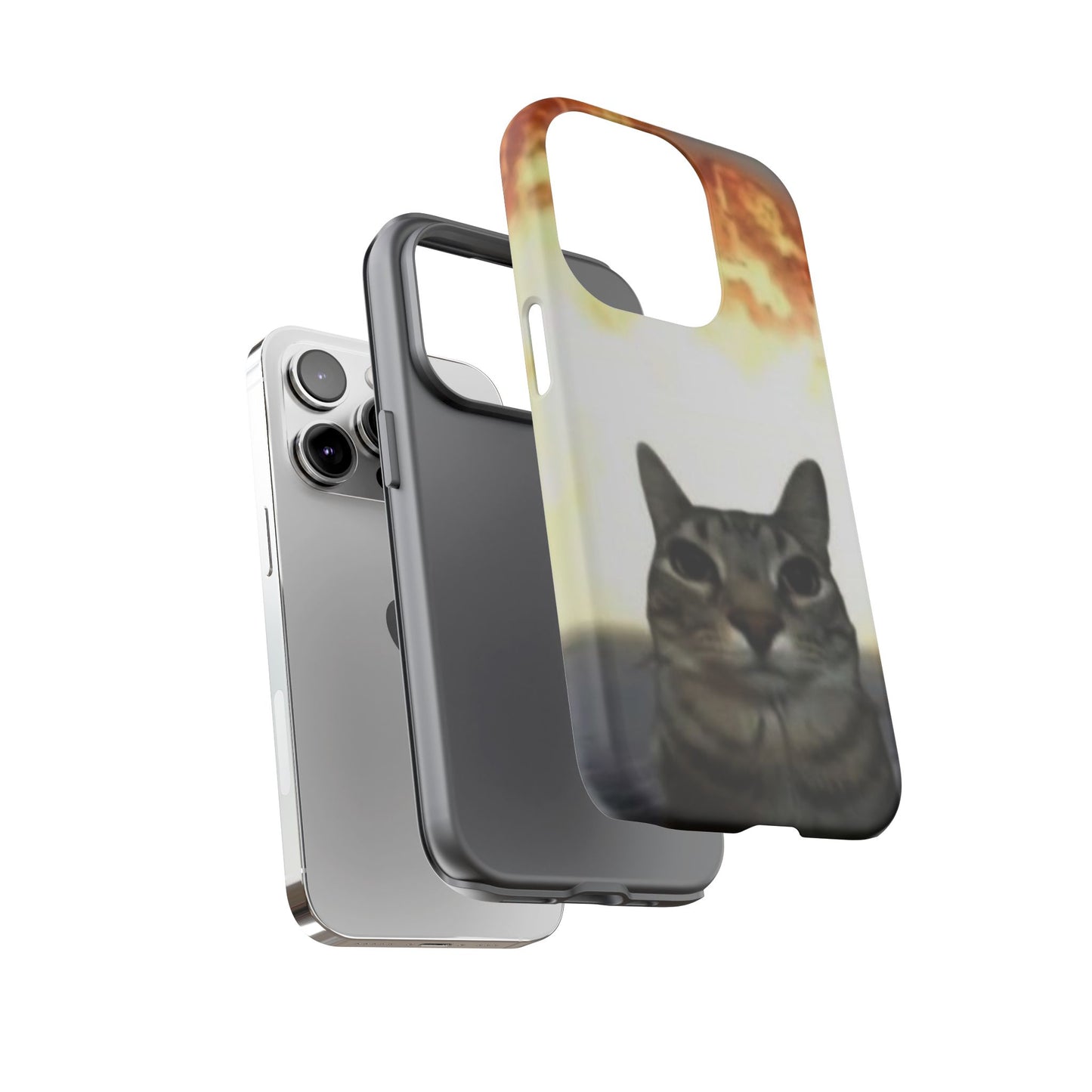 Cat-Themed Phone Case with Explosive Background, Tough Cases for Pet Lovers, Unique Gift for Cat Owners, Funny Animal Accessories, [...]