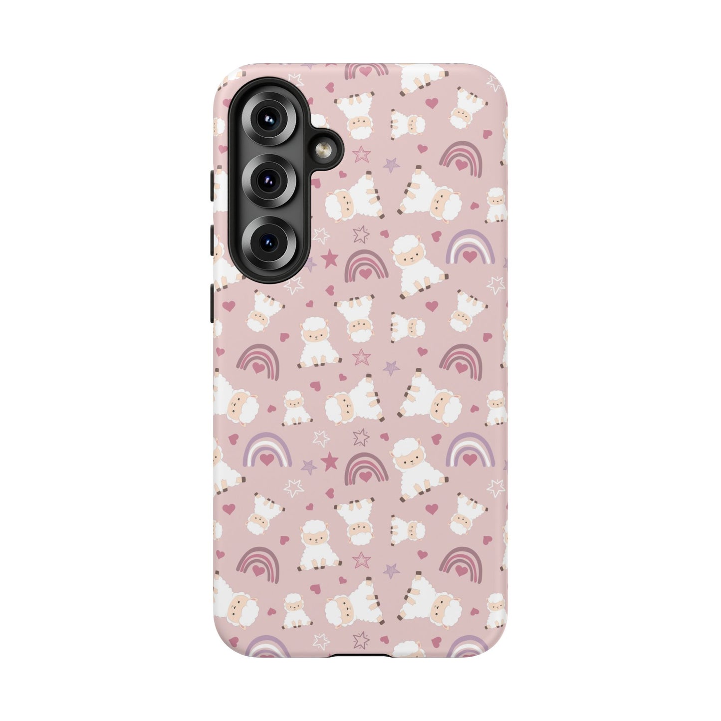 Cute Pastel Phone Case with Teddy Bears and Rainbows, Durable Phone Cover, Trendy Mobile Accessory, Gifts for Her, Birthday Must-Have