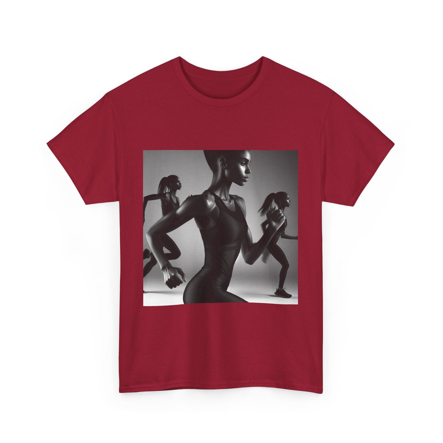 Stylish Unisex Cotton Tee with Bold Black Figure Design, Casual Wear, Fitness Apparel, Art-Inspired Gift, Streetwear Essential