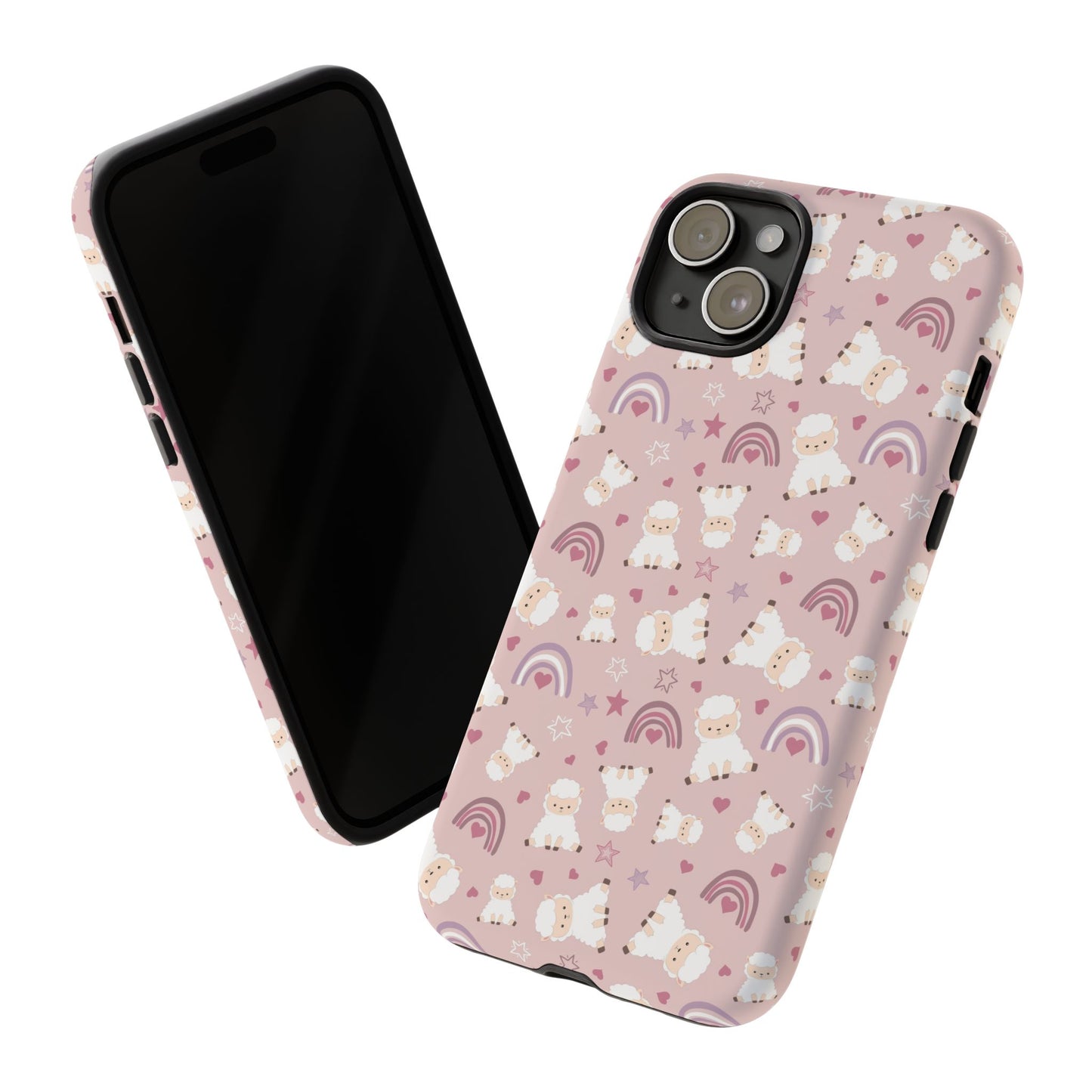 Cute Pastel Phone Case with Teddy Bears and Rainbows, Durable Phone Cover, Trendy Mobile Accessory, Gifts for Her, Birthday Must-Have