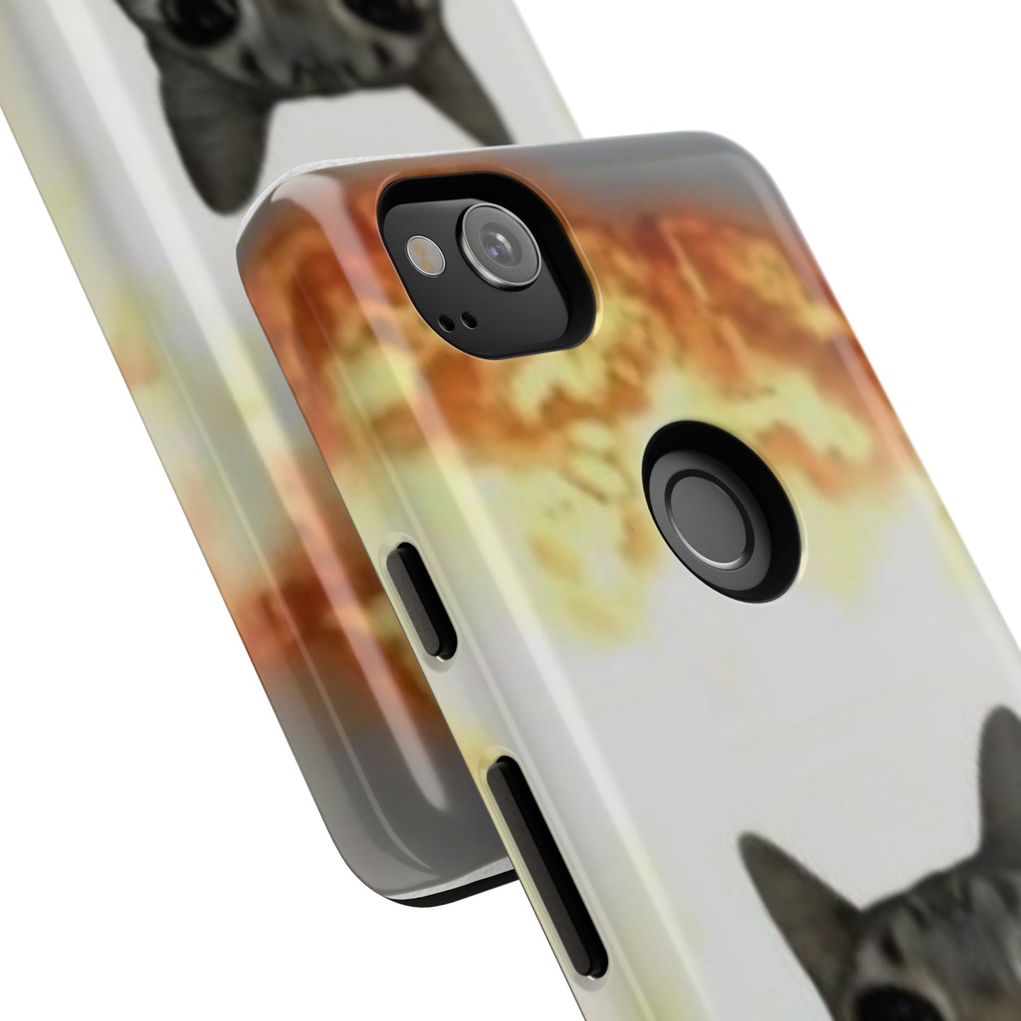 Cat-Themed Phone Case with Explosive Background, Tough Cases for Pet Lovers, Unique Gift for Cat Owners, Funny Animal Accessories, [...]