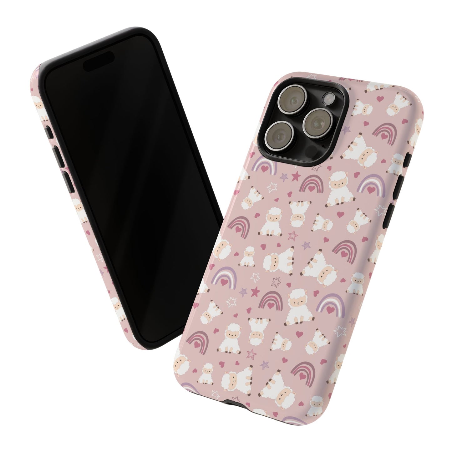 Cute Pastel Phone Case with Teddy Bears and Rainbows, Durable Phone Cover, Trendy Mobile Accessory, Gifts for Her, Birthday Must-Have