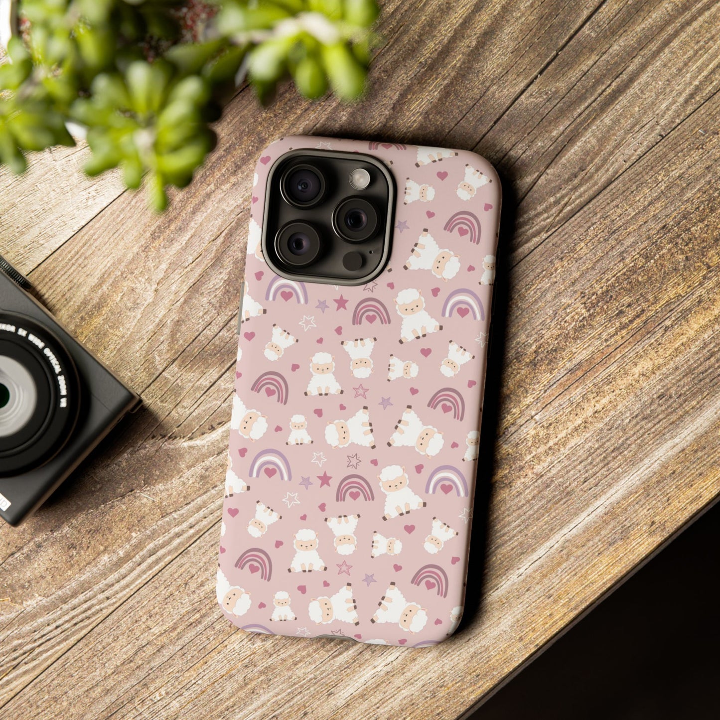 Cute Pastel Phone Case with Teddy Bears and Rainbows, Durable Phone Cover, Trendy Mobile Accessory, Gifts for Her, Birthday Must-Have