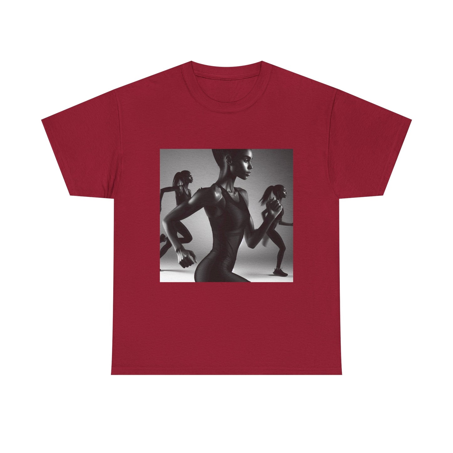 Stylish Unisex Cotton Tee with Bold Black Figure Design, Casual Wear, Fitness Apparel, Art-Inspired Gift, Streetwear Essential