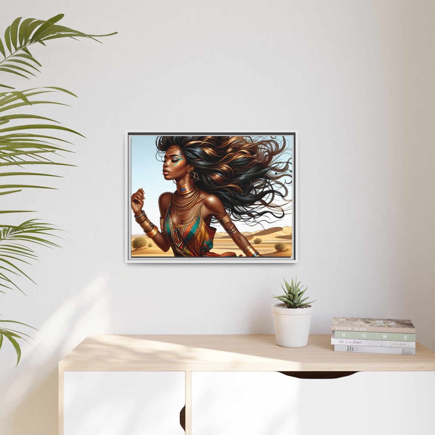Framed Matte Canvas Art Print - Bohemian Elegance for Home Decor, African Woman Portrait, Gift for Art Lovers, Wall Decoration, [...]