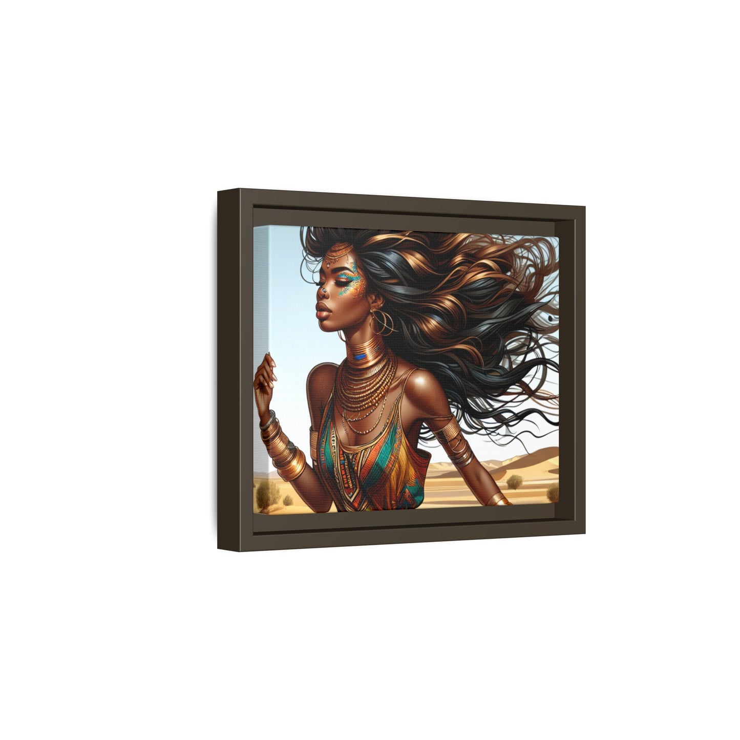 Framed Matte Canvas Art Print - Bohemian Elegance for Home Decor, African Woman Portrait, Gift for Art Lovers, Wall Decoration, [...]