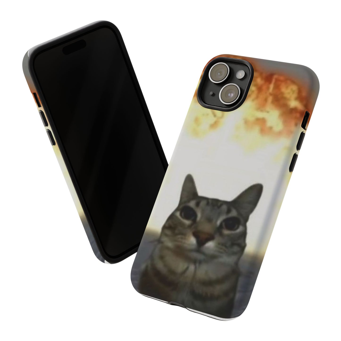 Cat-Themed Phone Case with Explosive Background, Tough Cases for Pet Lovers, Unique Gift for Cat Owners, Funny Animal Accessories, [...]