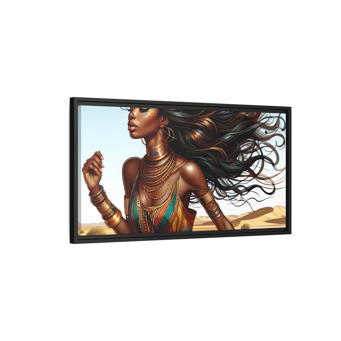 Framed Matte Canvas Art Print - Bohemian Elegance for Home Decor, African Woman Portrait, Gift for Art Lovers, Wall Decoration, [...]
