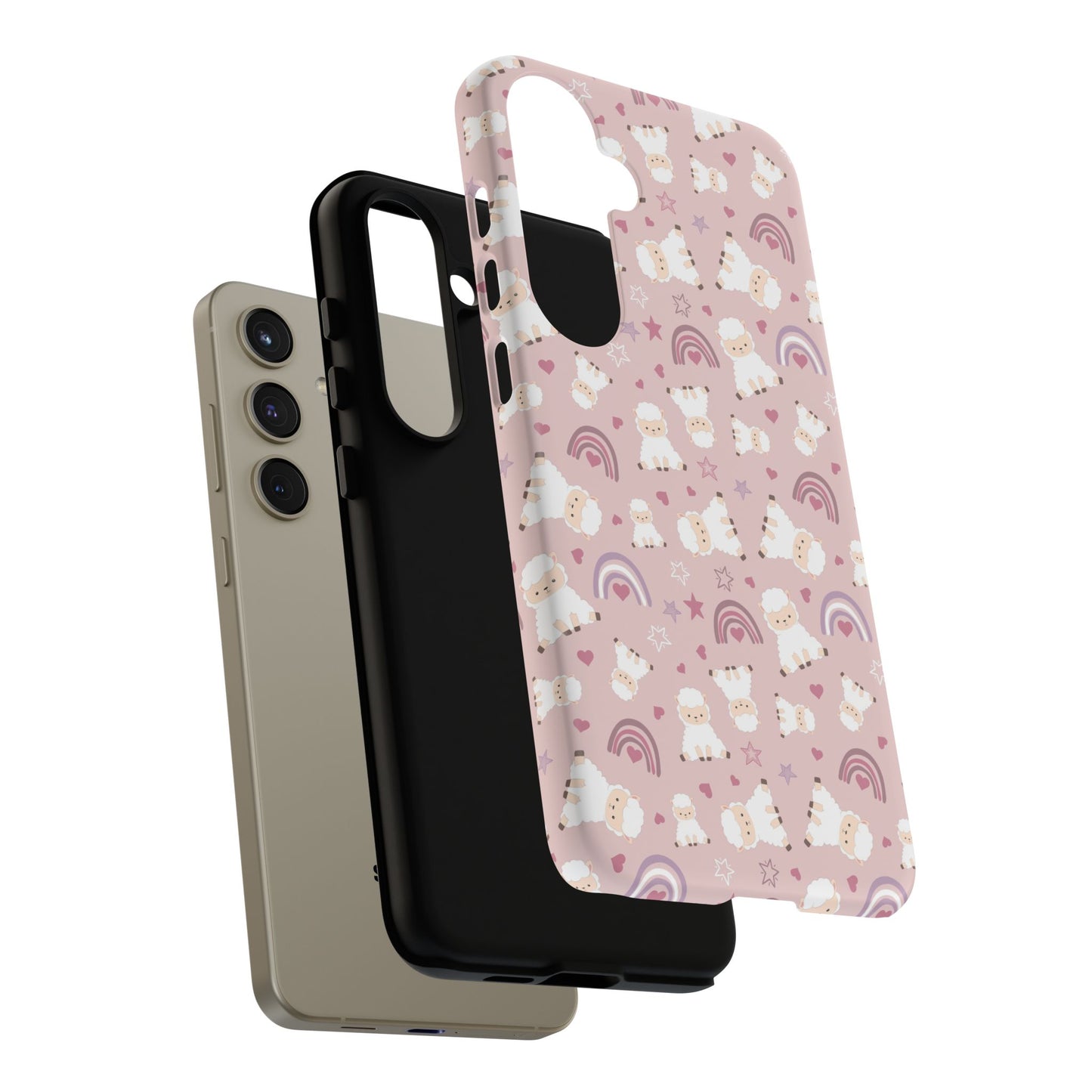 Cute Pastel Phone Case with Teddy Bears and Rainbows, Durable Phone Cover, Trendy Mobile Accessory, Gifts for Her, Birthday Must-Have