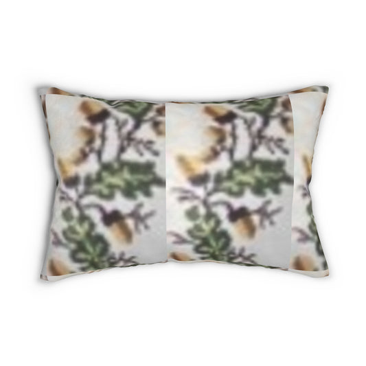 Nature-Inspired Spun Polyester Lumbar Pillow, Botanical Lumbar Cushion, Home Decor Accent, Cozy Couch Pillow, Spring Vibes Decorative Pillow