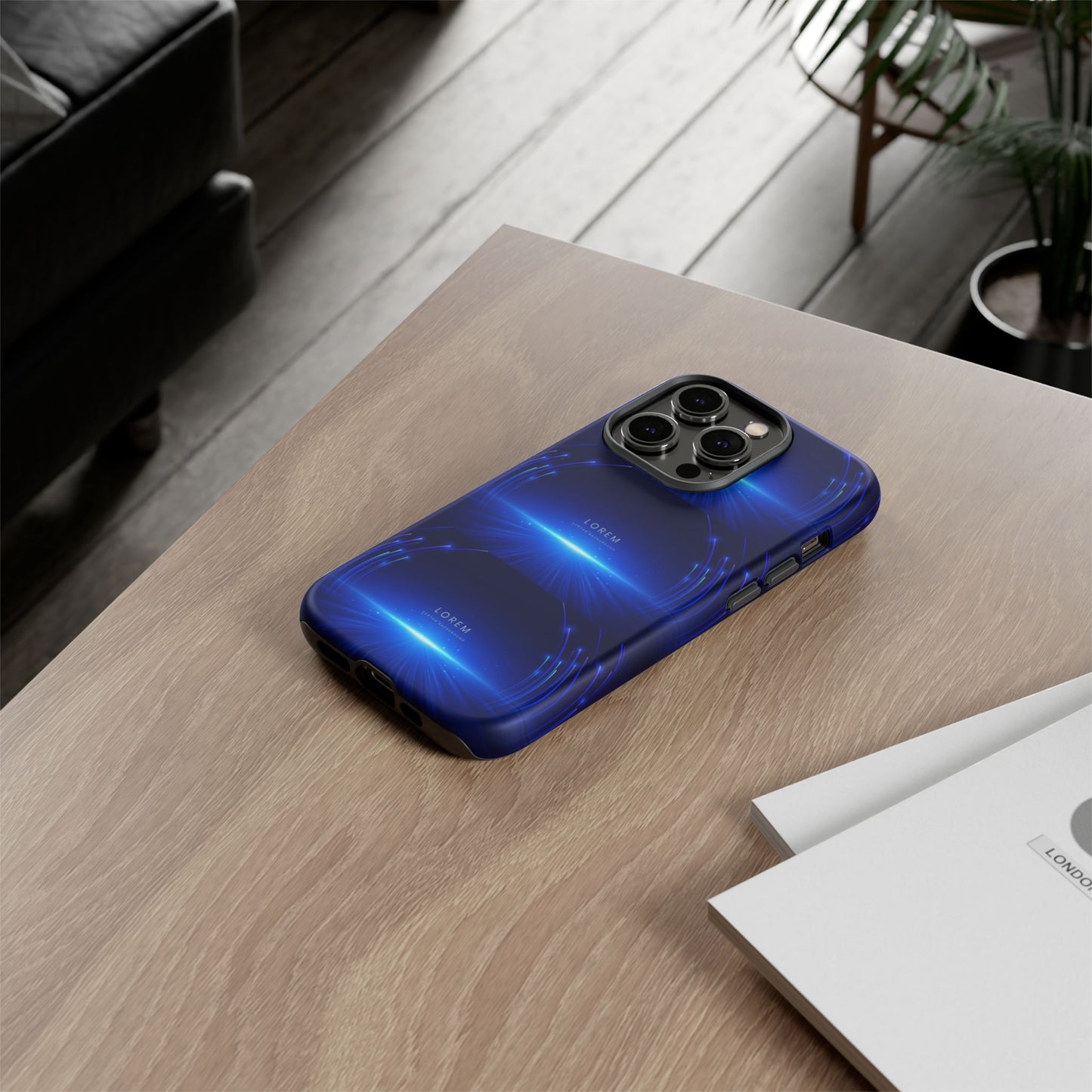 Tough Cases: Blue Lightwave Phone Case, Stylish Mobile Cover, Durable Protective Case, Gift for Tech Lovers, Trendy Gadget Accessory