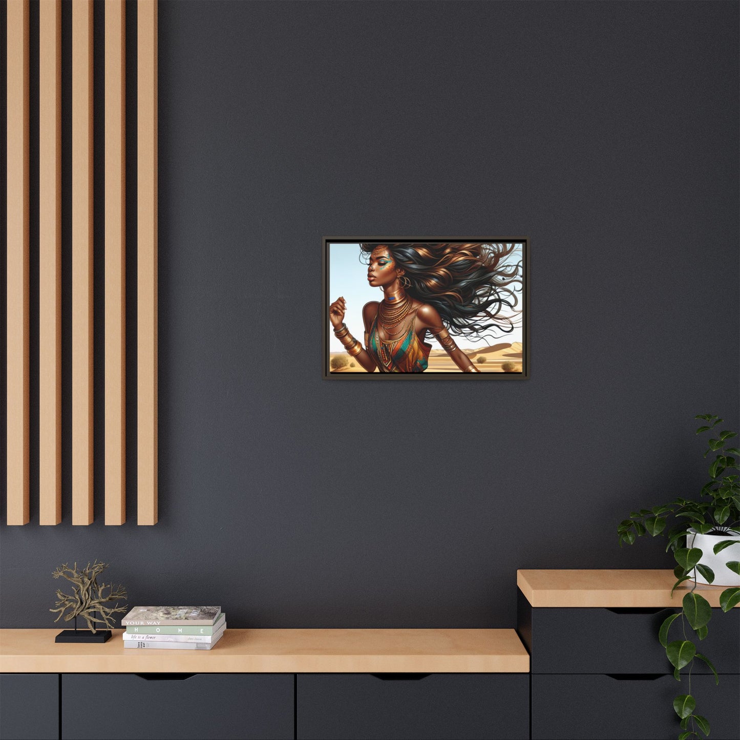 Framed Matte Canvas Art Print - Bohemian Elegance for Home Decor, African Woman Portrait, Gift for Art Lovers, Wall Decoration, [...]