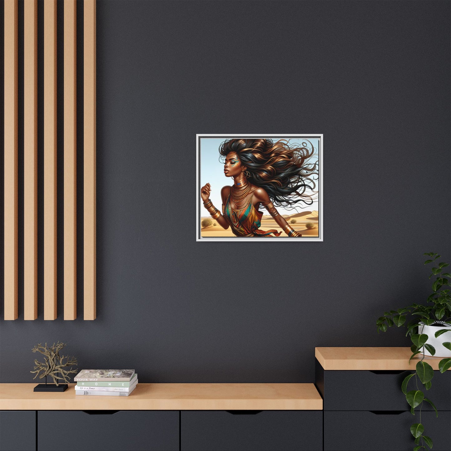 Framed Matte Canvas Art Print - Bohemian Elegance for Home Decor, African Woman Portrait, Gift for Art Lovers, Wall Decoration, [...]